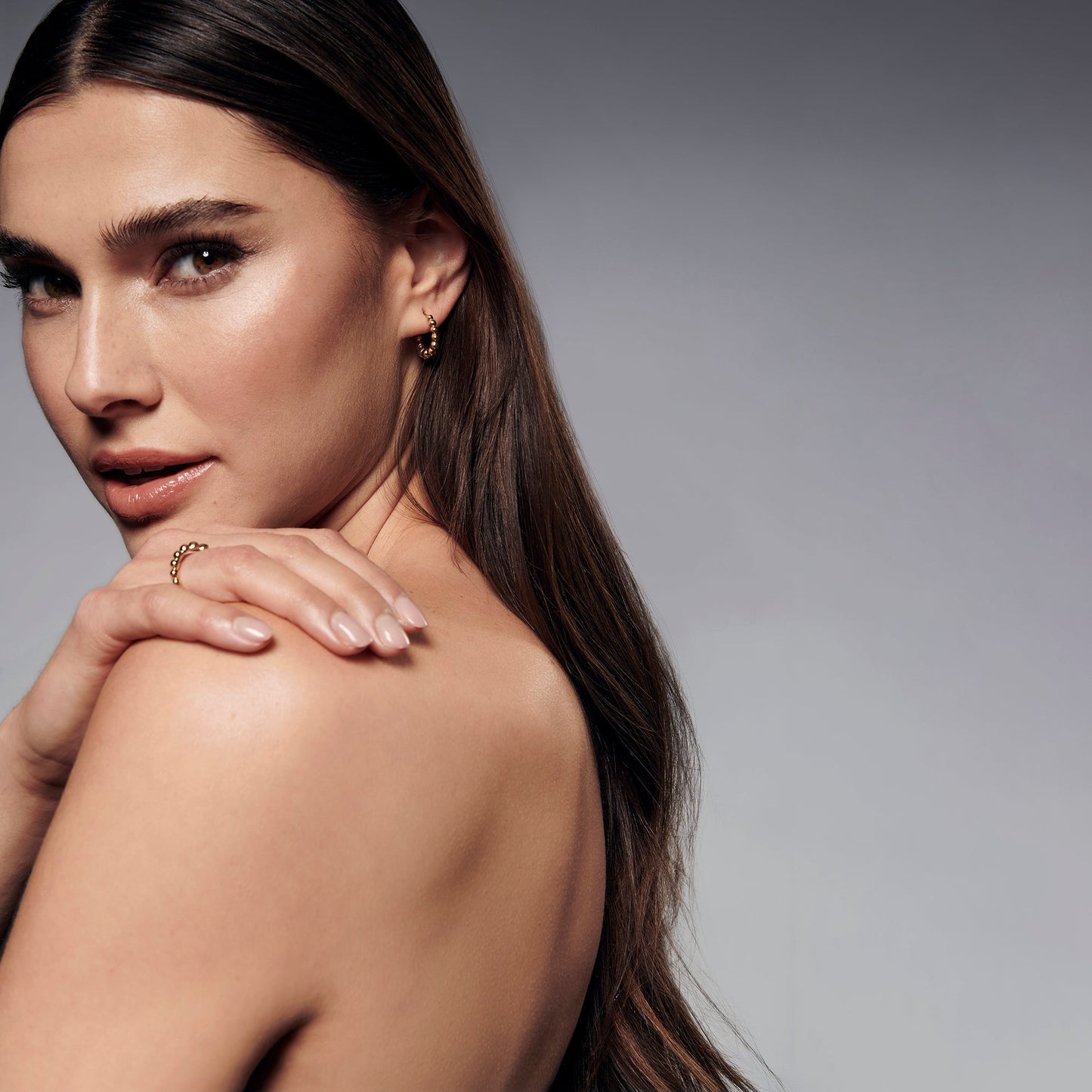 Beads stainless steel ring and huggie earrings bagues et boucles d'oreilles dormeuses billes croissant acier inoxydable MIAJWL