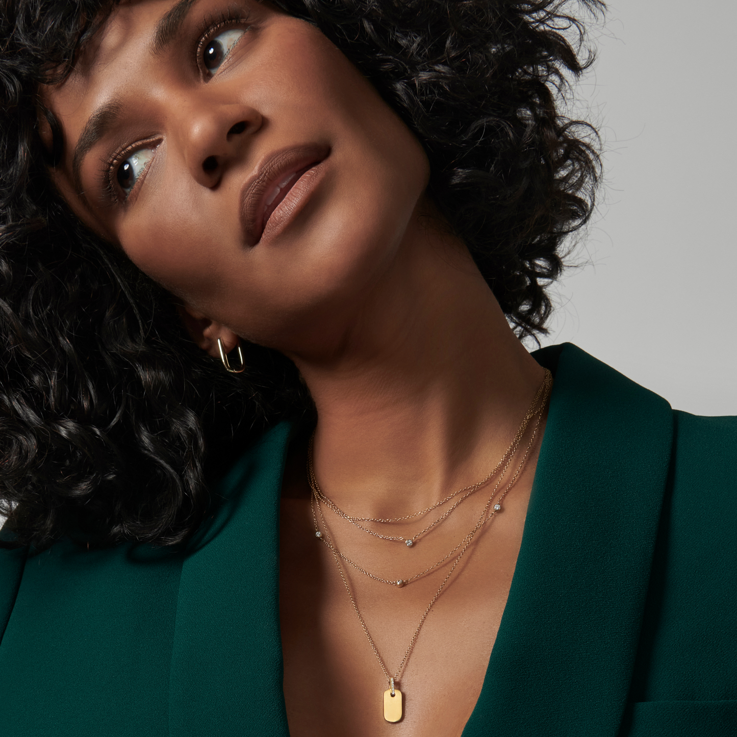 Minimal rectangle hoops stainles steel anneaux unis acier inox MIA