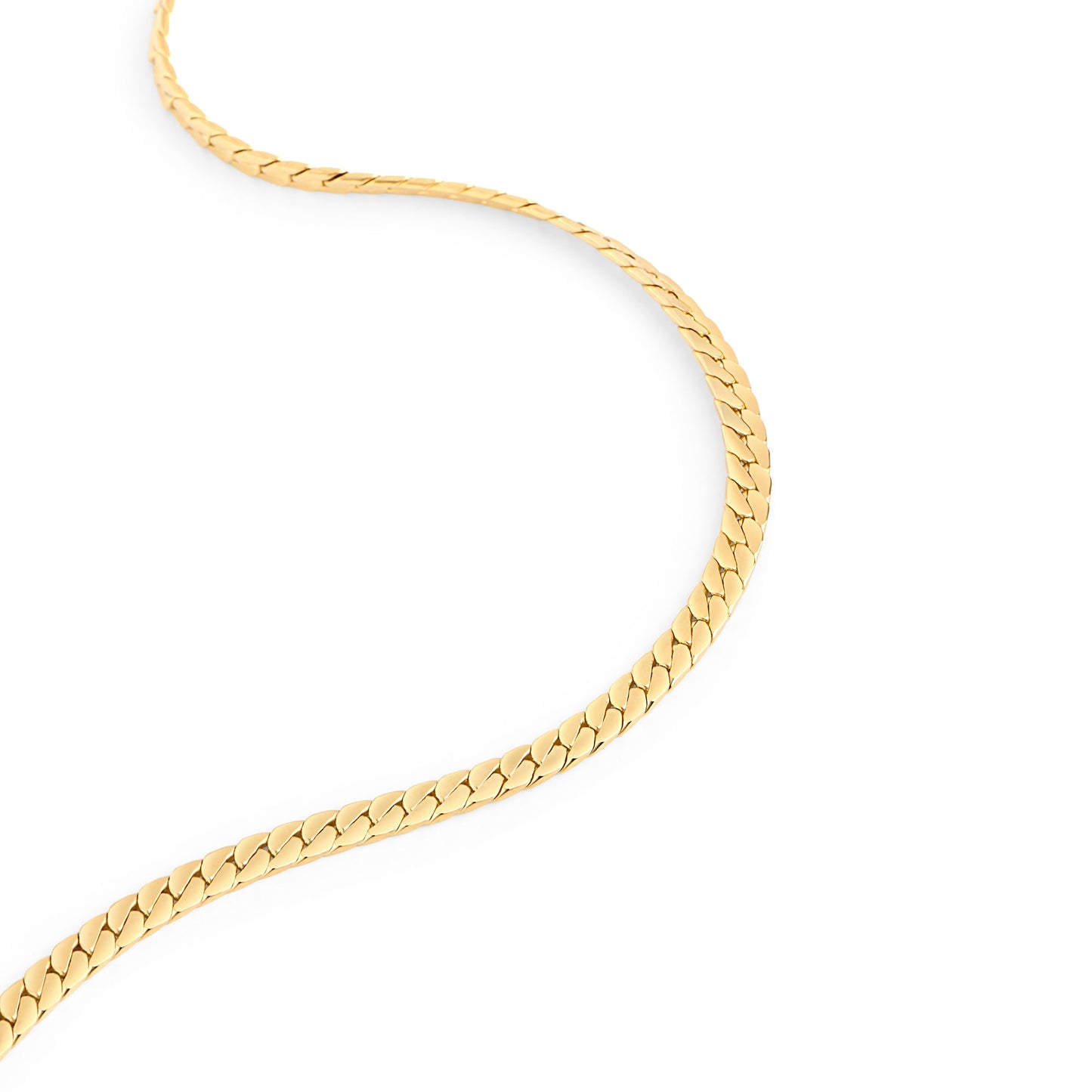 Stainless steel herringbone chain necklace collier mailles plates acier inoxydable MIAJWL