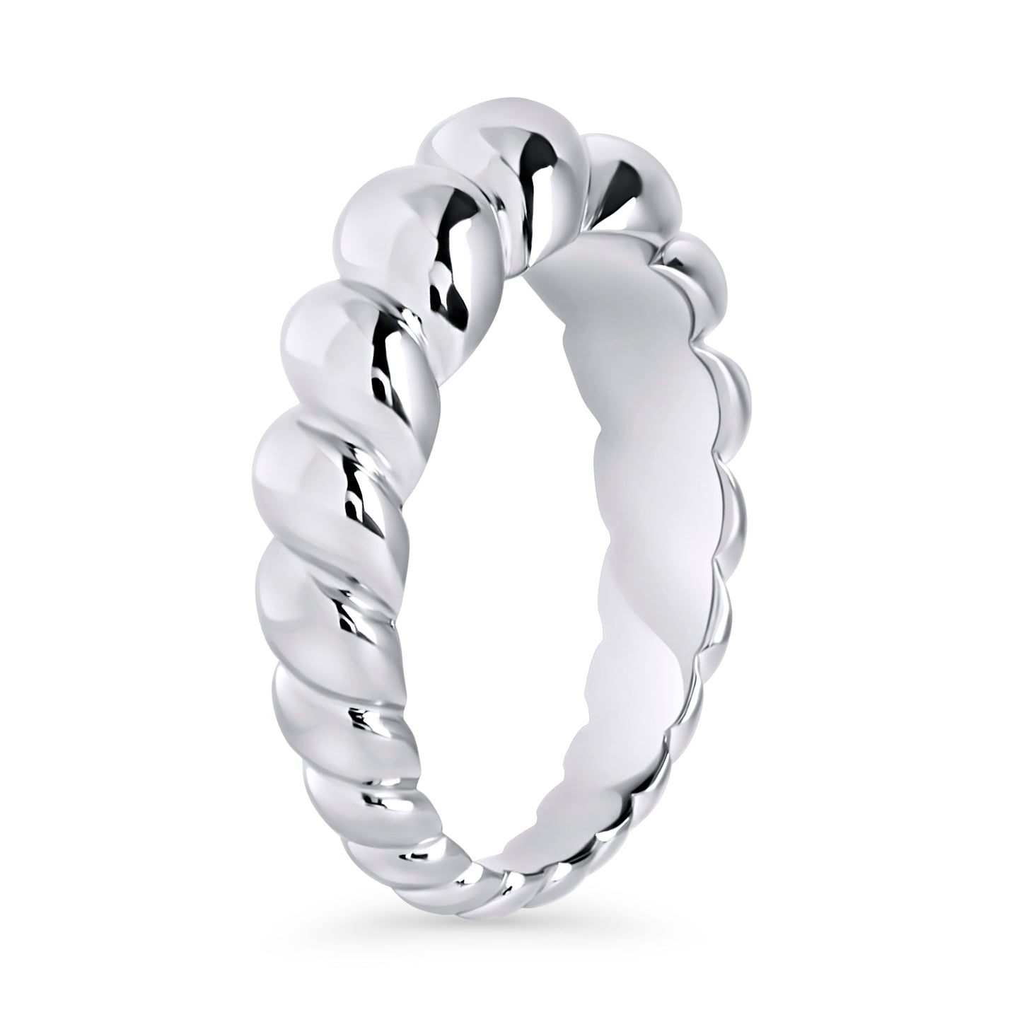 Twisted bold sustainable steel safe for skin ring MIAJWL Grosse bague torsadée inox sécuritaire pour la peau Mia Bijoux