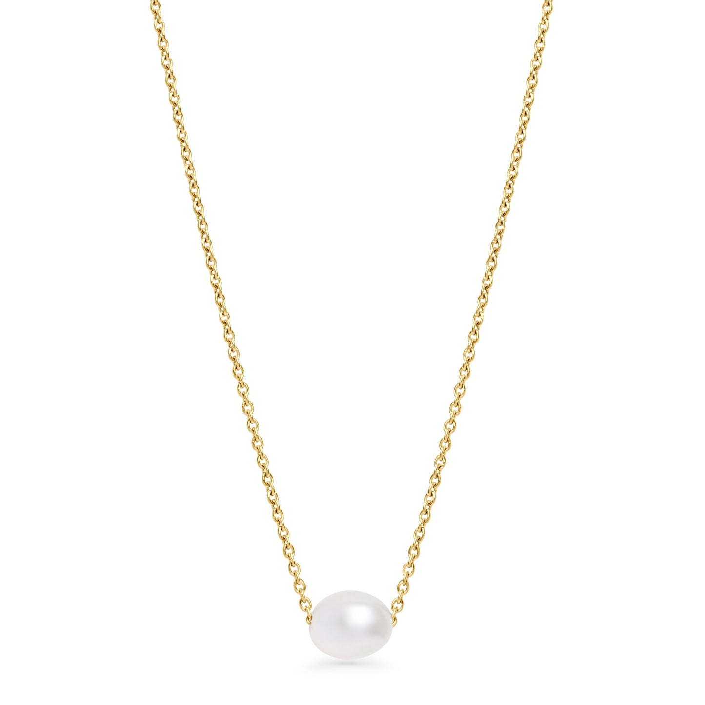 gold pendant necklace with natural freshwater pearl skin friendly stainless steel MIAJWL collier pendentif or avec perle naturelle eau douce sécuritaire pour la peau acier inoxydable durable Mia Bijoux