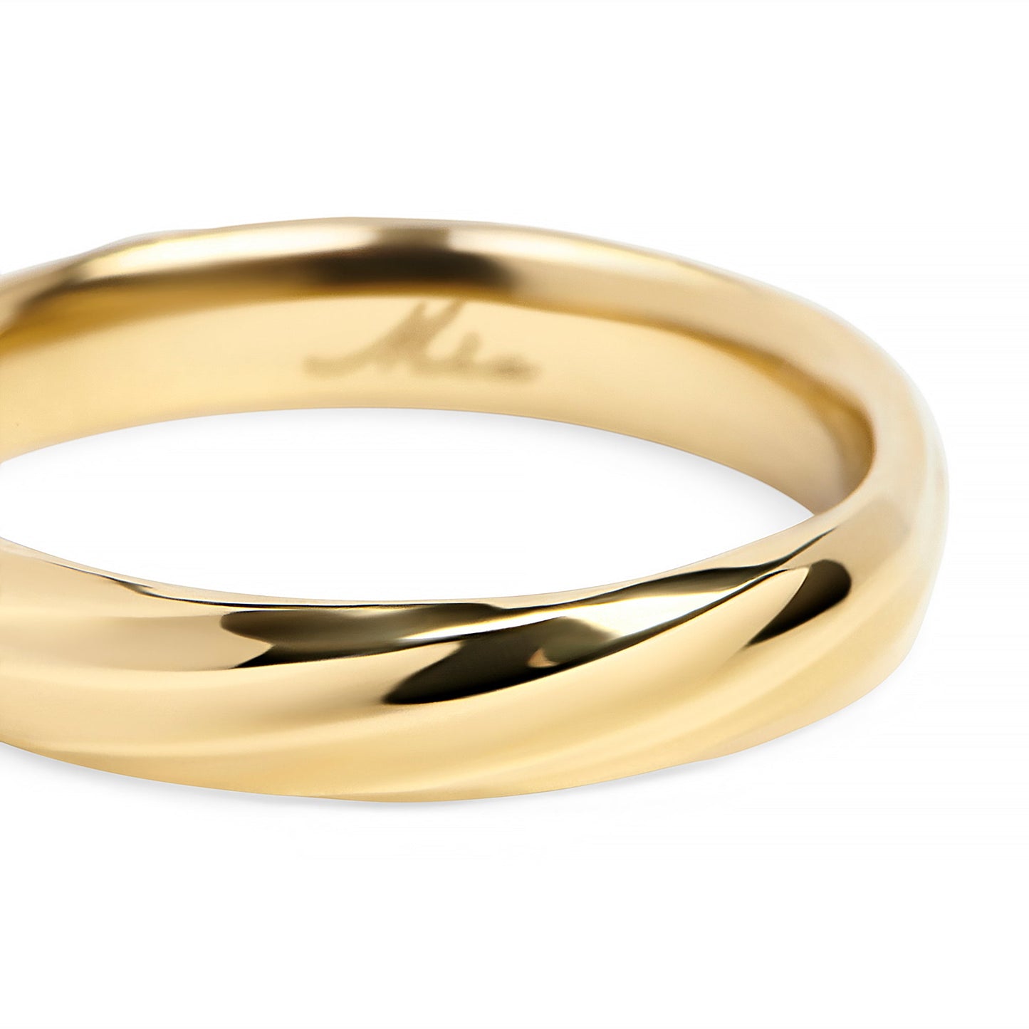 gold stainless steel twisted ring for sensitive skin MIAJWL bague torsade acier inoxydable or fait pour durer Mia Bijoux