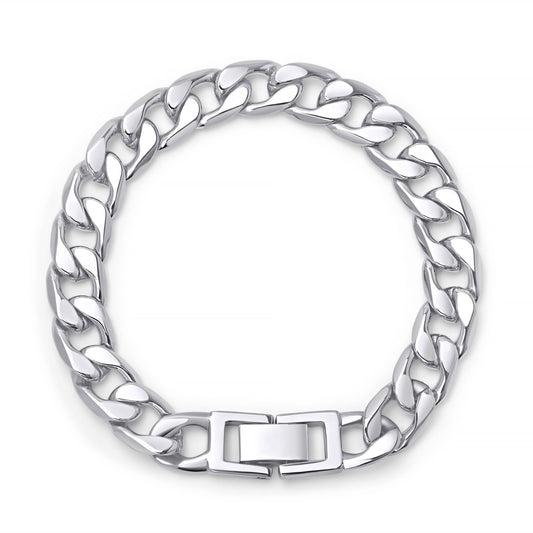 Bracelet 2 en 1 chaîne cheville maille gourmette acier inoxydable durable sans danger pour la peau Mia Bijoux