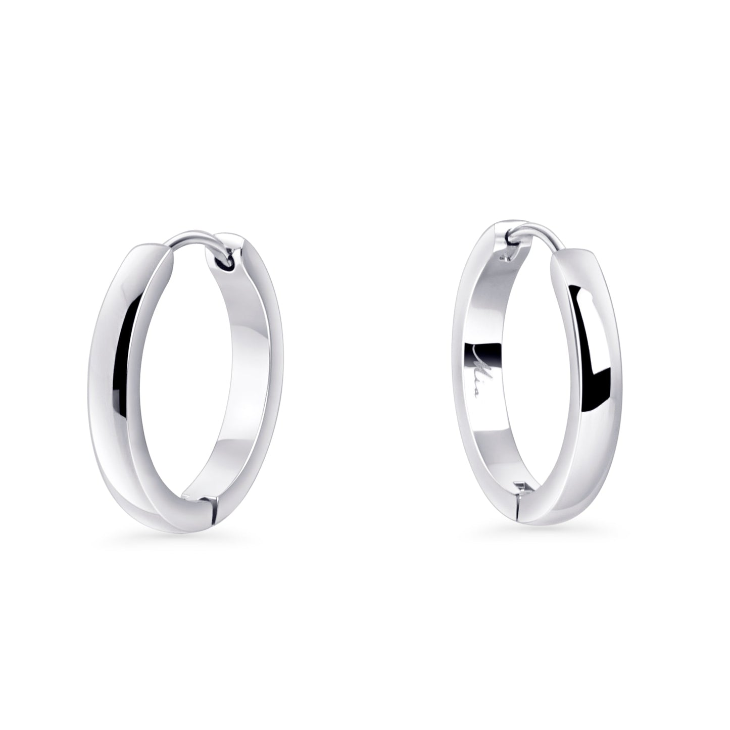 20 mm Minimal Silver Hoop Earrings Stainless Steel Anneaux Argent Acier Inoxaydable Hypoallergéniques MIA
