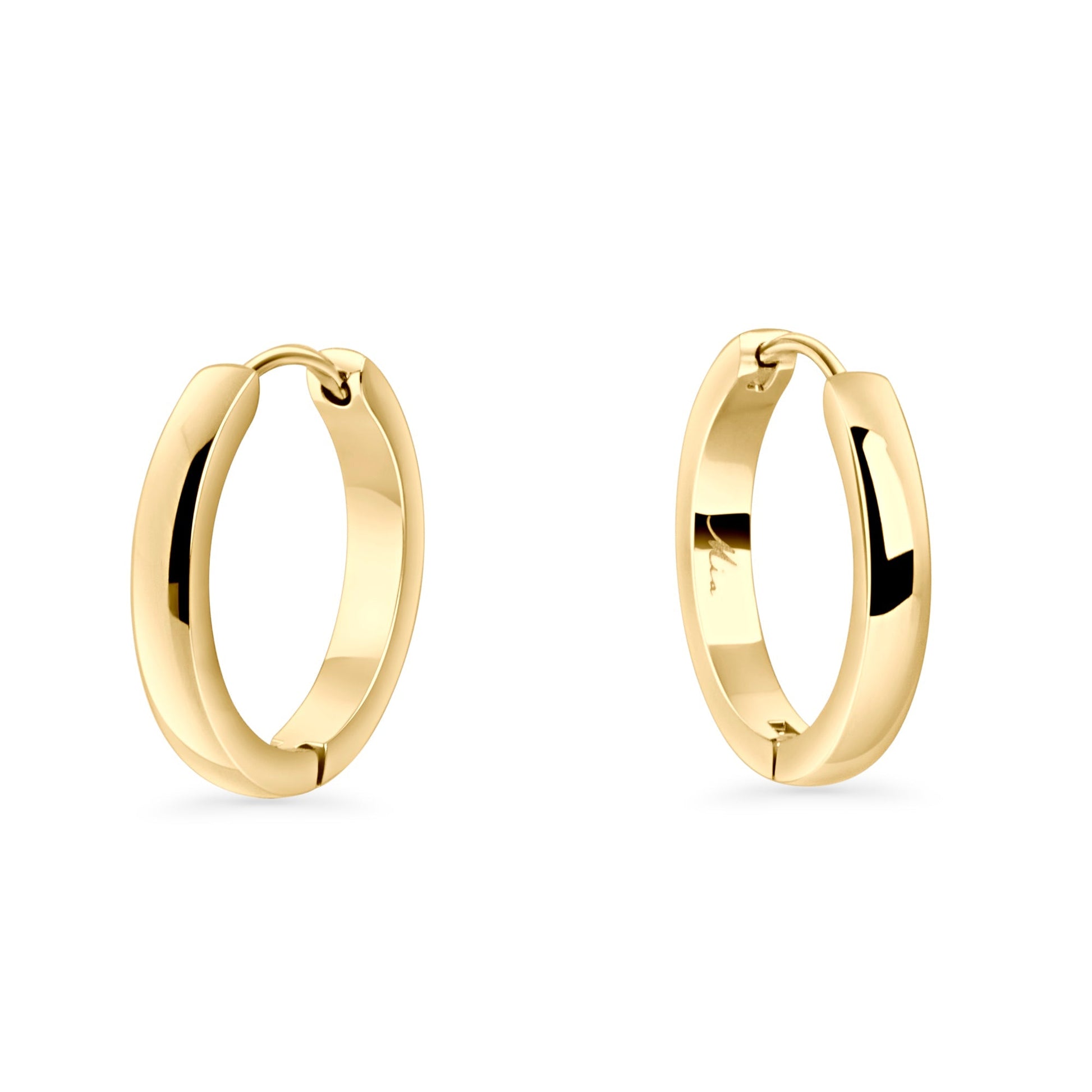 20 mm Minimal  Gold Hoop Earrings Stainless Steel Anneaux Or Minimalistes Acier Inoxydable Hypoallergéniques MIA