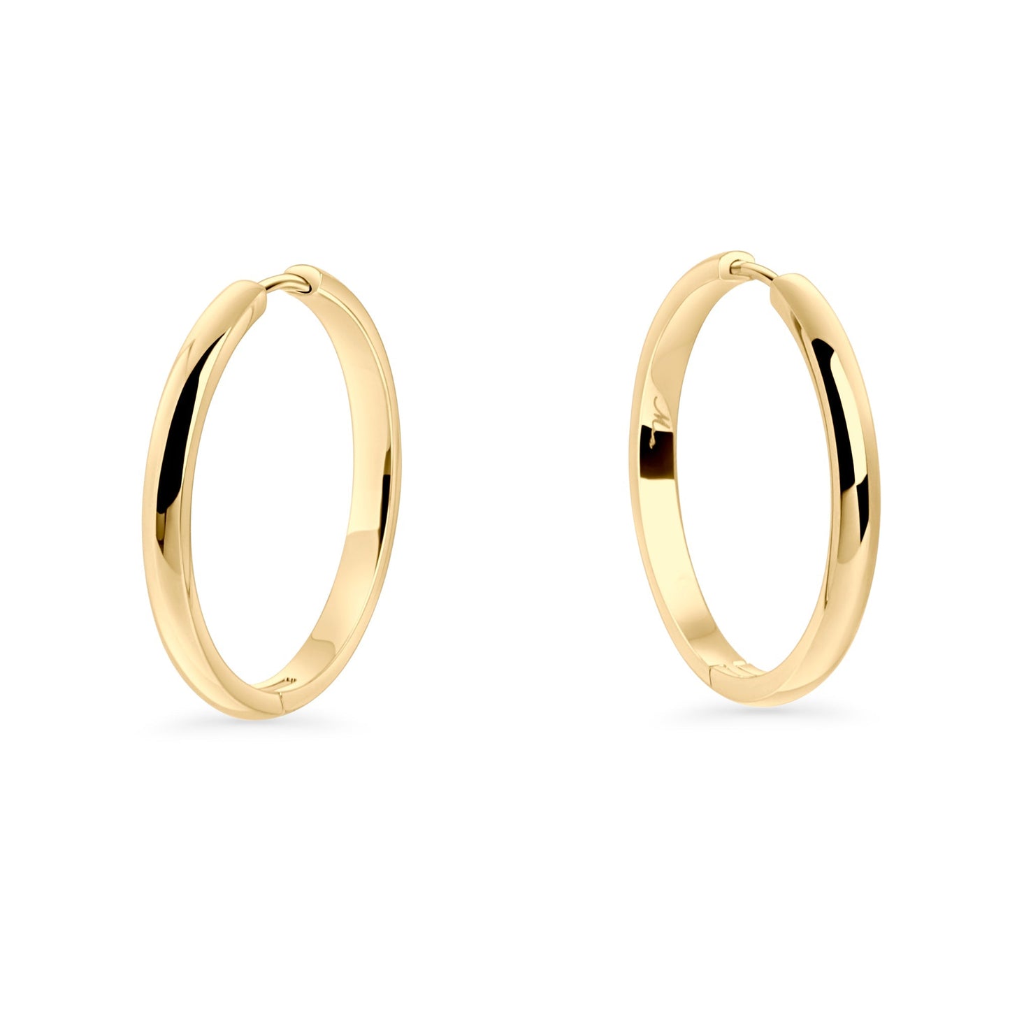30 mm Minimal Gold Hoop Earrings Stainless Steel Anneaux Or Minimalistes Acier Inoxydable Hypoallergéniques MIA