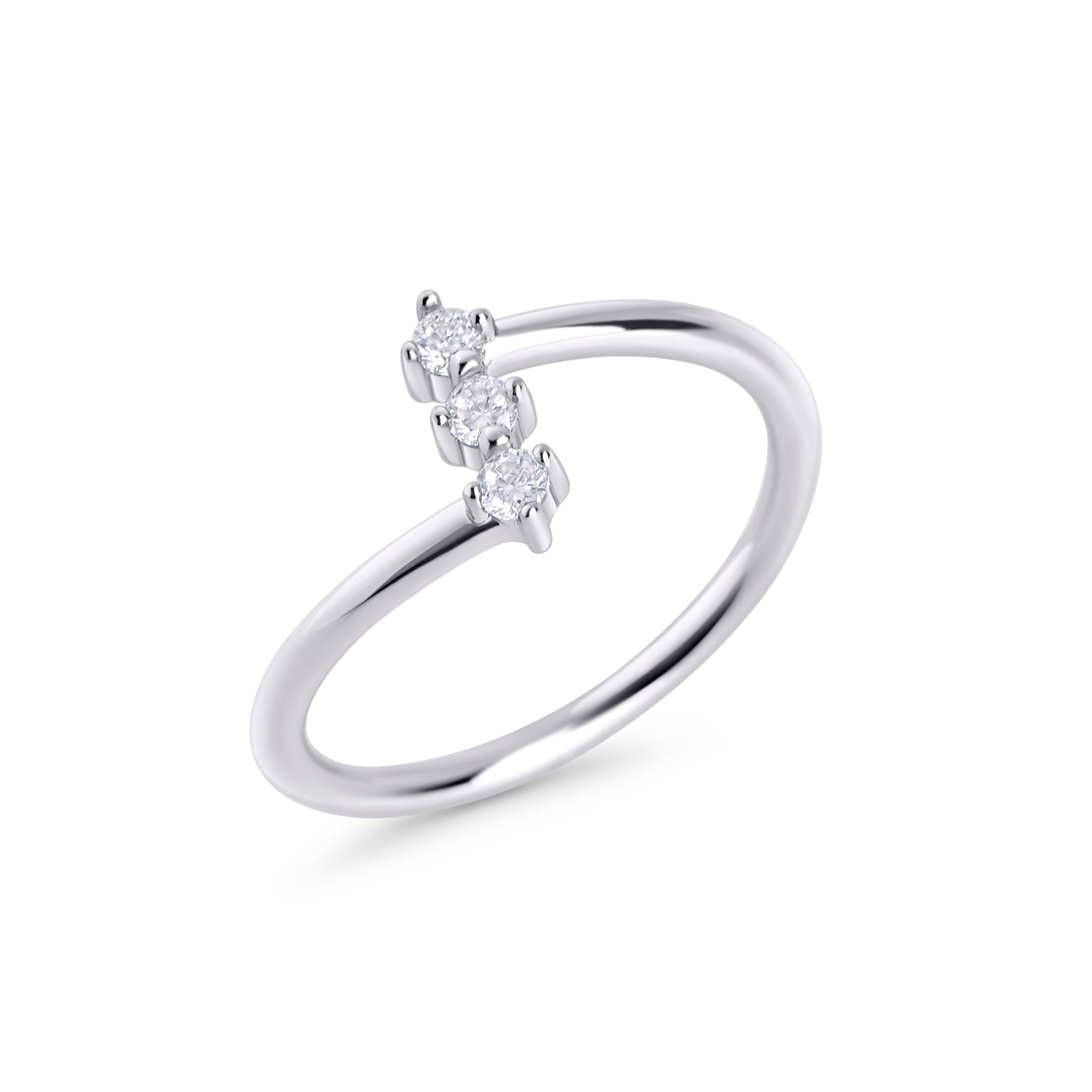 Bague 3 cz acier inoxydable argent chic à l'épreuve de l'eau Mia Bijoux