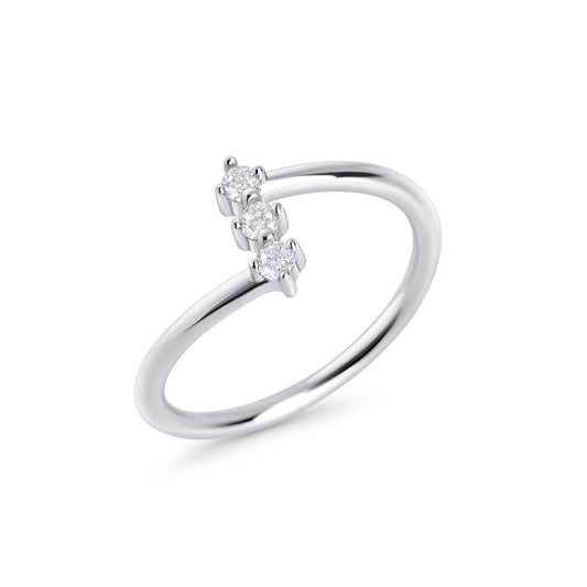 Bague 3 cz acier inoxydable argent chic à l'épreuve de l'eau Mia Bijoux