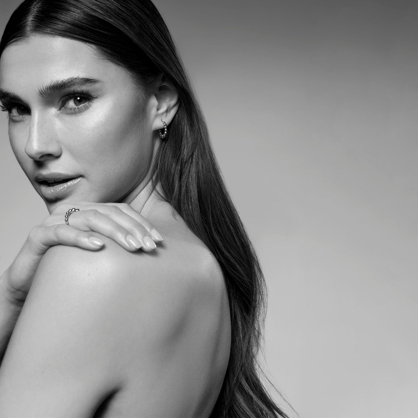 Beads stainless steel ring and huggie earrings bagues et boucles d'oreilles dormeuses billes croissant acier inoxydable MIAJWL