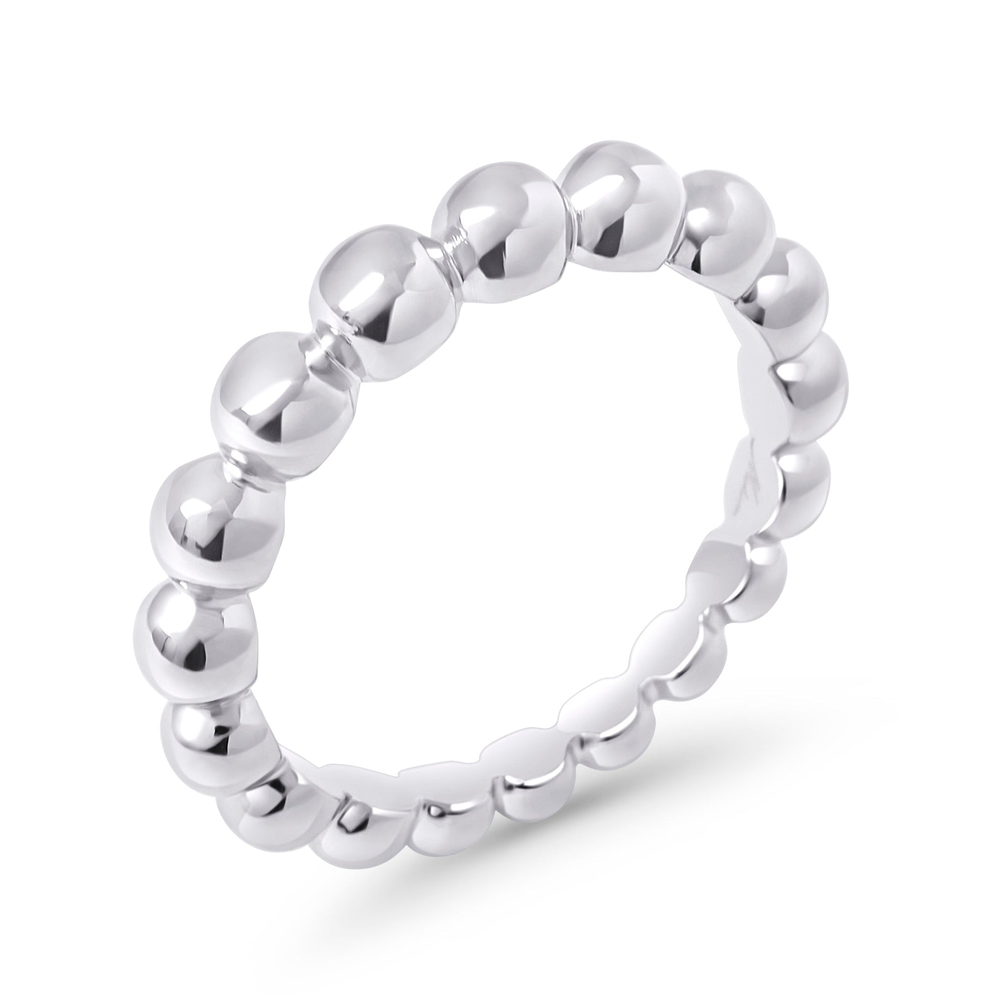 Silver stainless steel beads ring no allergy safe for skin MIAJWL