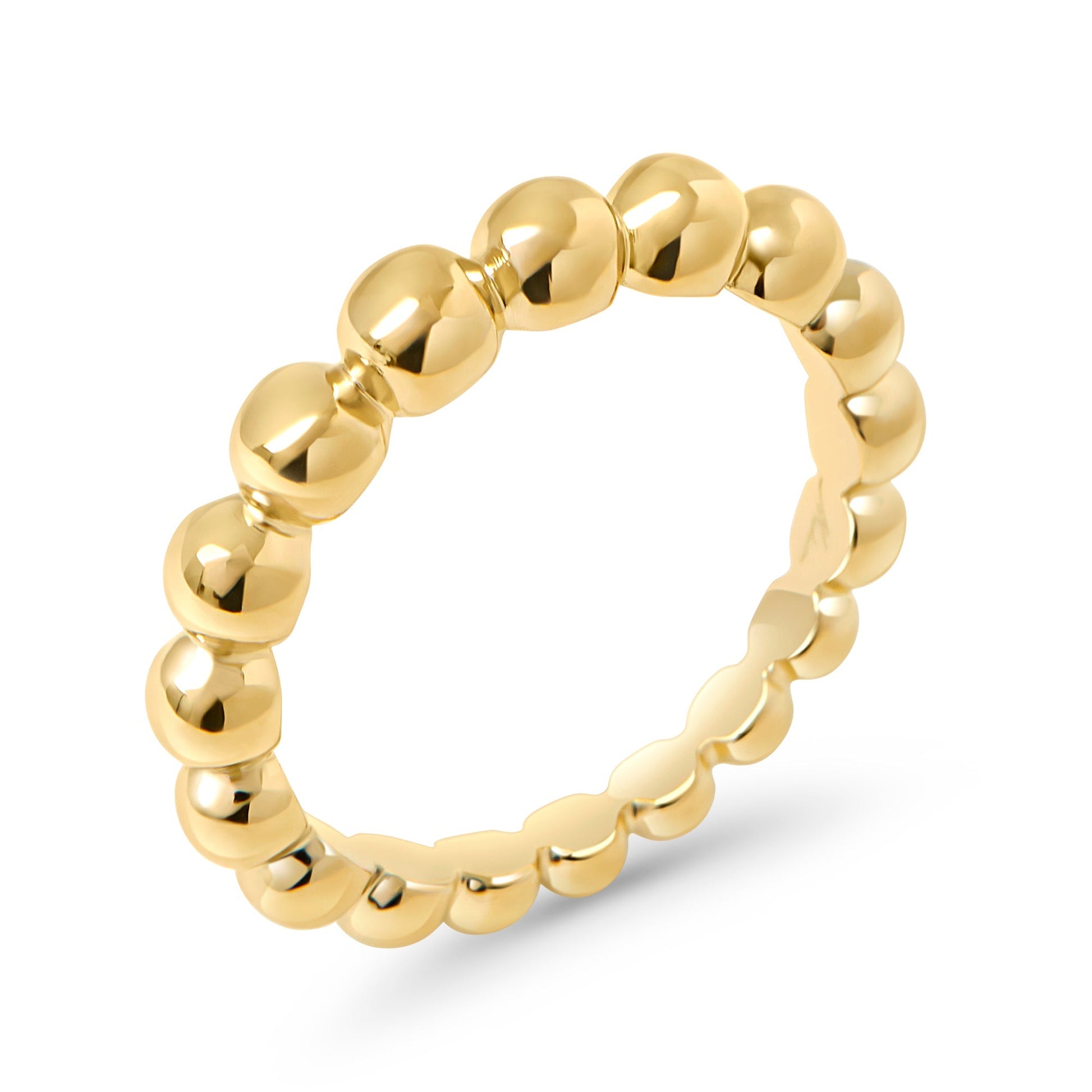 Made to last gold stainless steel beads ring safe for skin MIAJWL