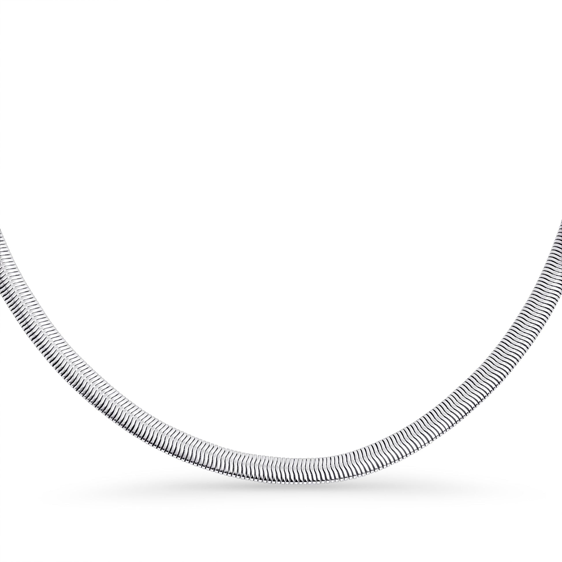 Bold Flat Snake Chain Necklace Stainless Steel Unisex Collier Chaîne Plate Large Acier Inoxydable MIA