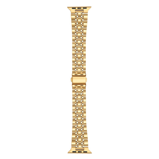 Hypoallergenic gold stainless steel classic links apple watch band MIAJWL bracelet montre mailles classiques acier inoxydable or aucune allergie Mia Bijoux