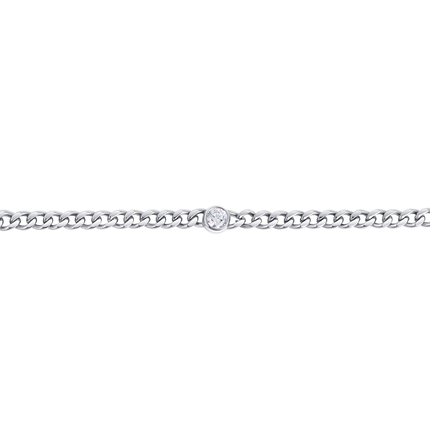 classic curb bracelet chain with stone allergy free stainless steel MIAJWL bracelet mailles avec pierre classique acier inoxydable aucune allergie Mia Bijoux