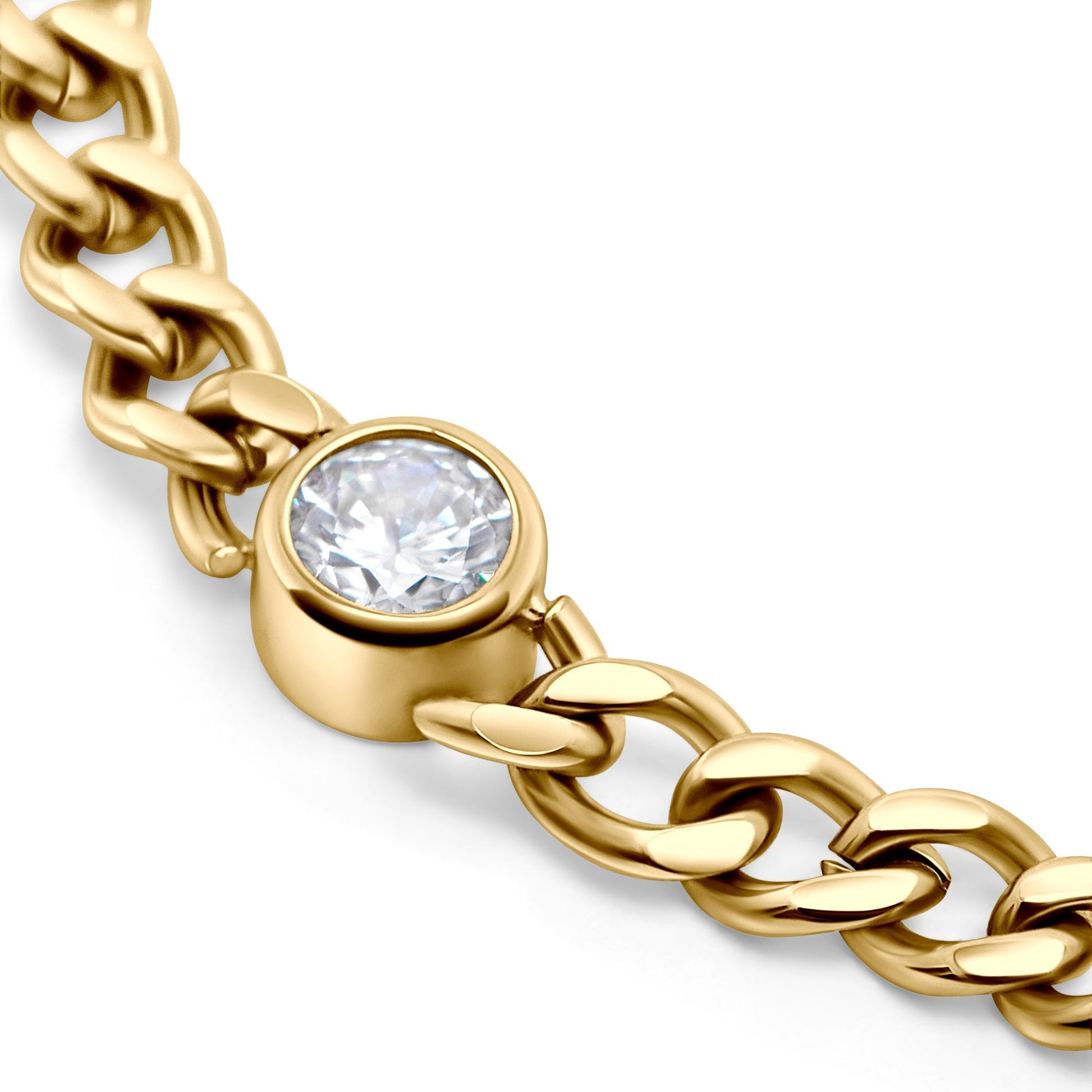 classic curb necklace with stone safe for skin made to last MIAJWL Collier à chaînes sans danger pour la peau durable Mia Bijoux