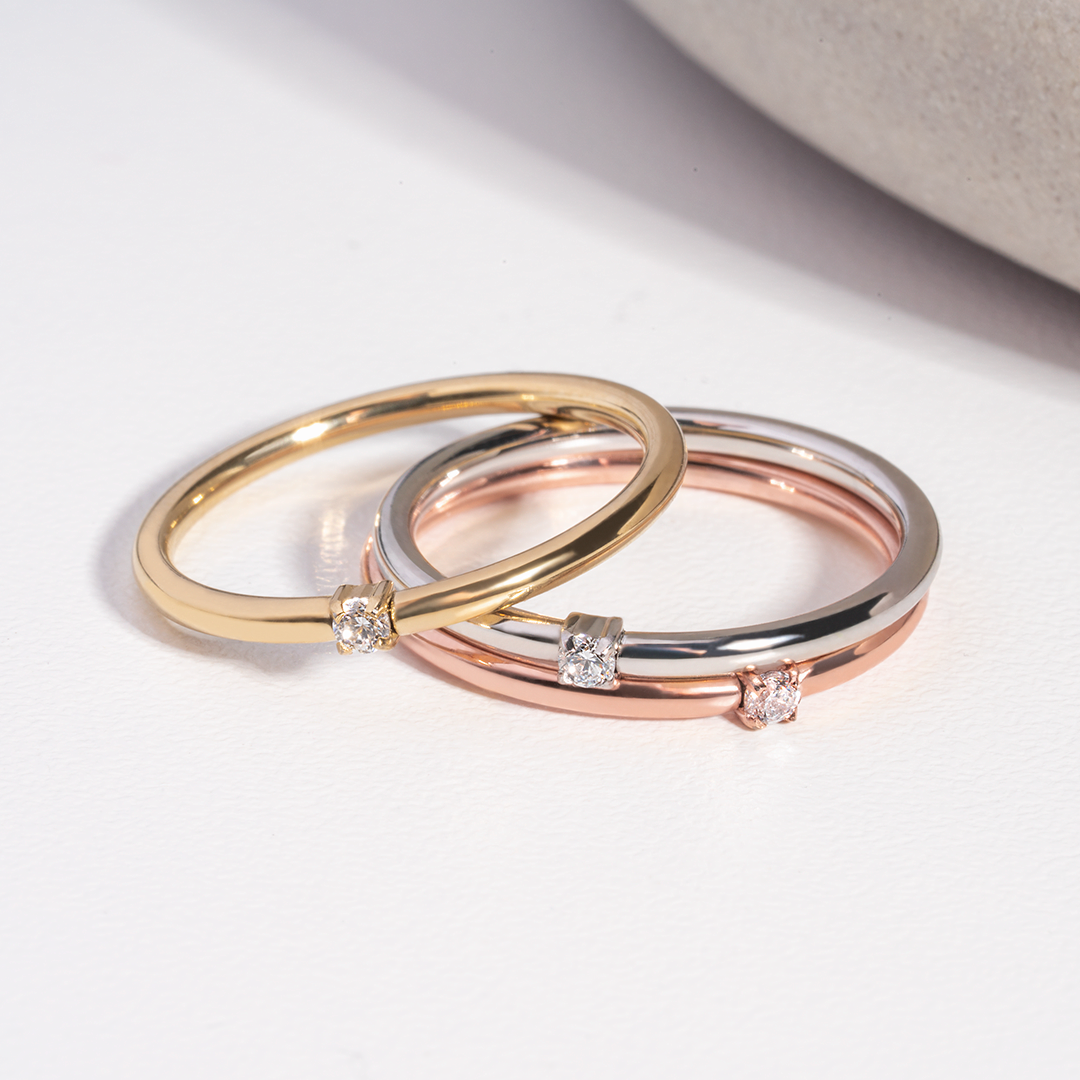 Bague engagement or ne ternit pas durable confortable acier inox MIA