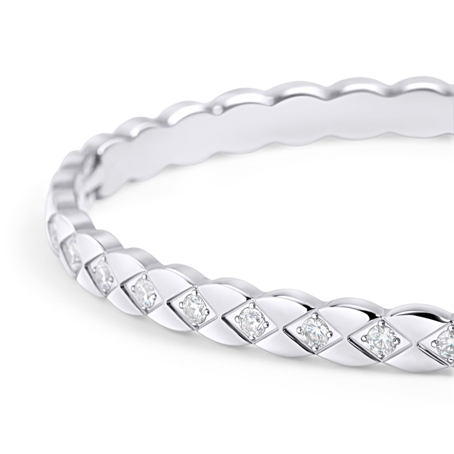 Diamond_pattern_bangle_bracelet_stones_stainless_steel_rigide_losanges_pierres_acier_inoxydable_MIA
