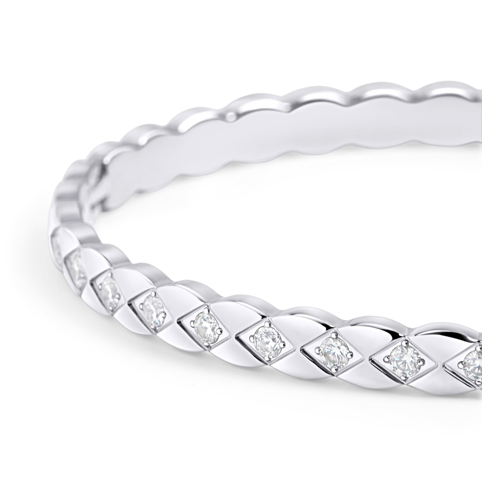Diamond_pattern_bangle_bracelet_stones_stainless_steel_rigide_losanges_pierres_acier_inoxydable_MIA