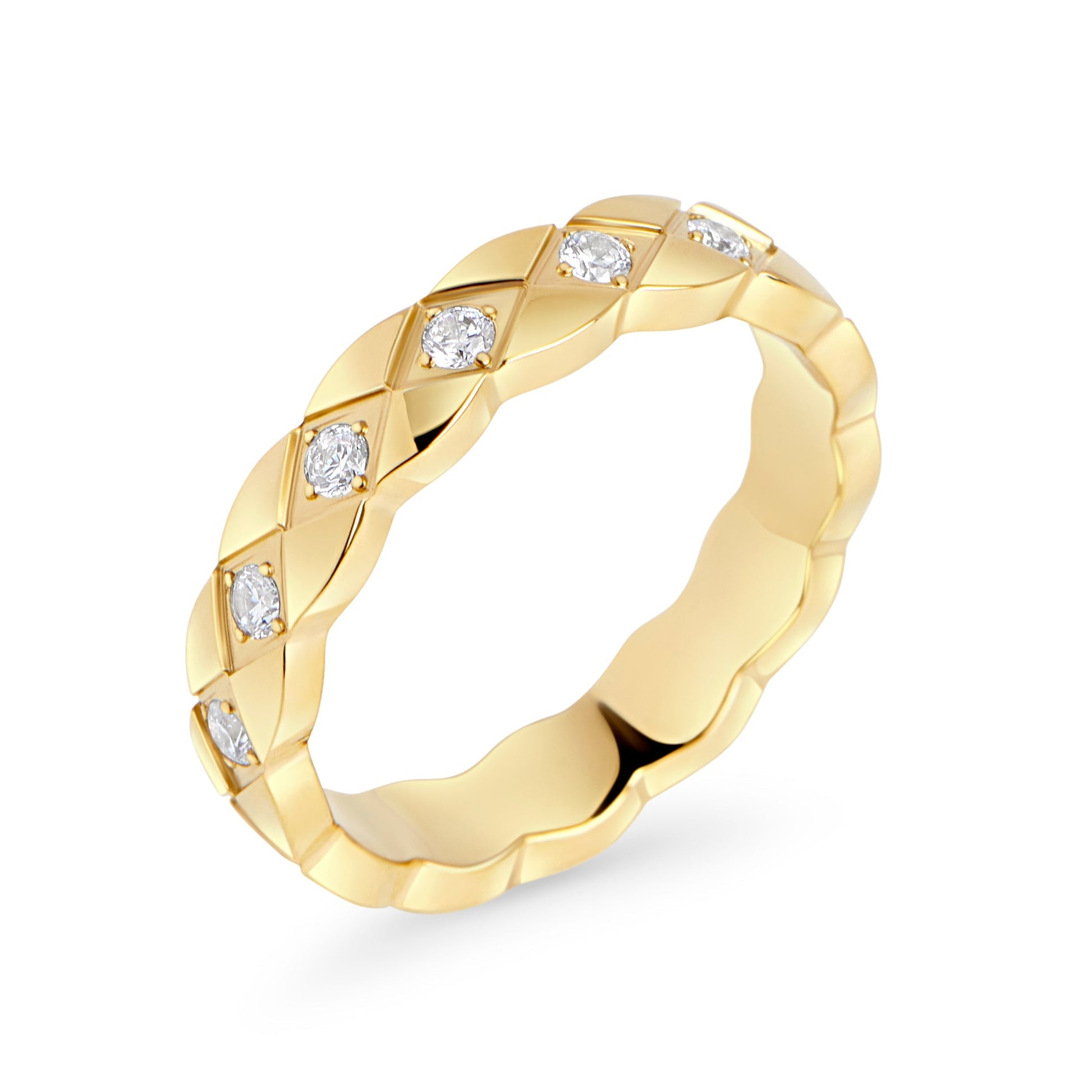 Diamond_pattern_ring_with_stones_stainless_steel_bague_losanges_pierres_acier_inoxydable
