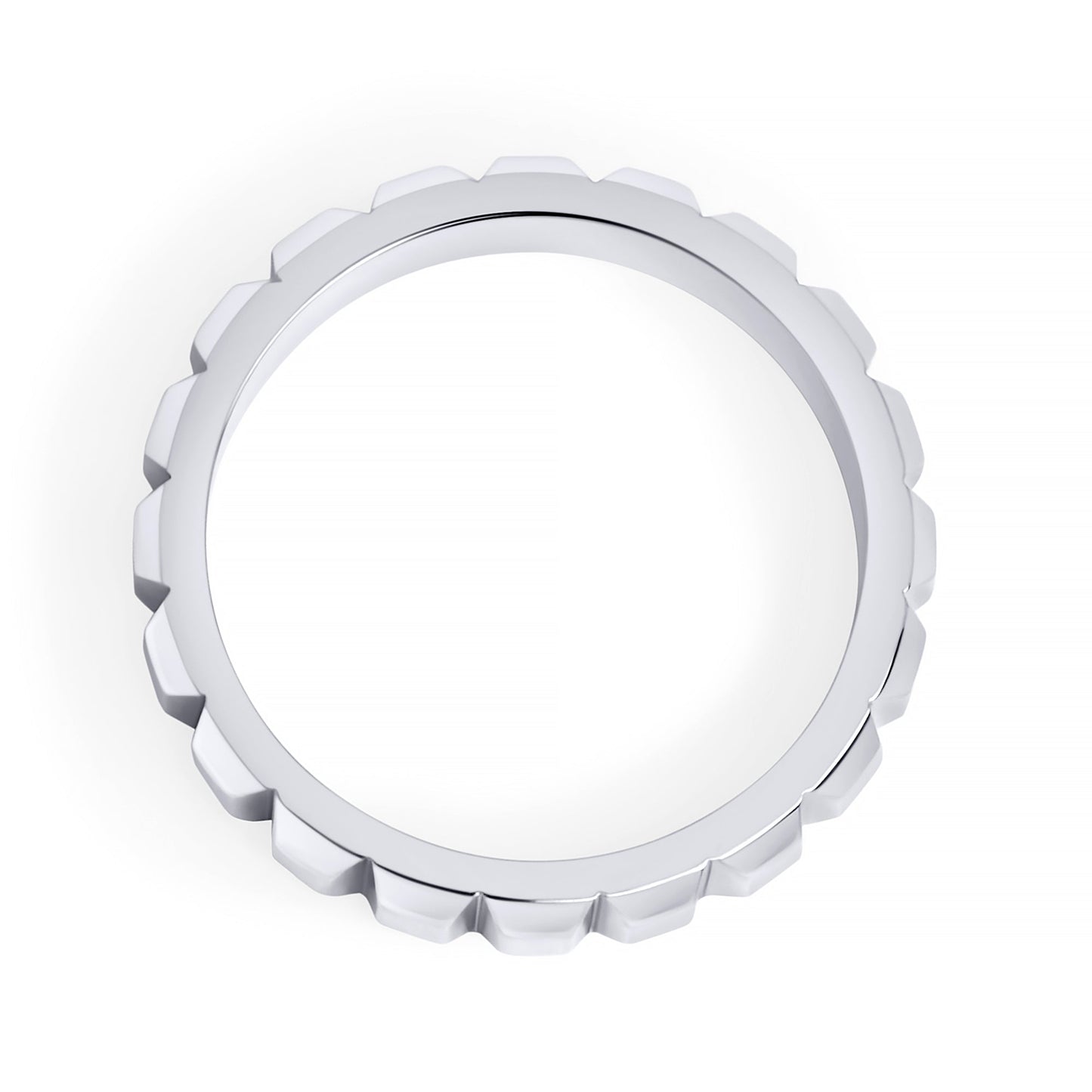 Waterproof silver embossed cube stainless steel ring MIAJWL bague argent embossée acier inoxydable à l'épreuve de l'eau Mia Bijoux