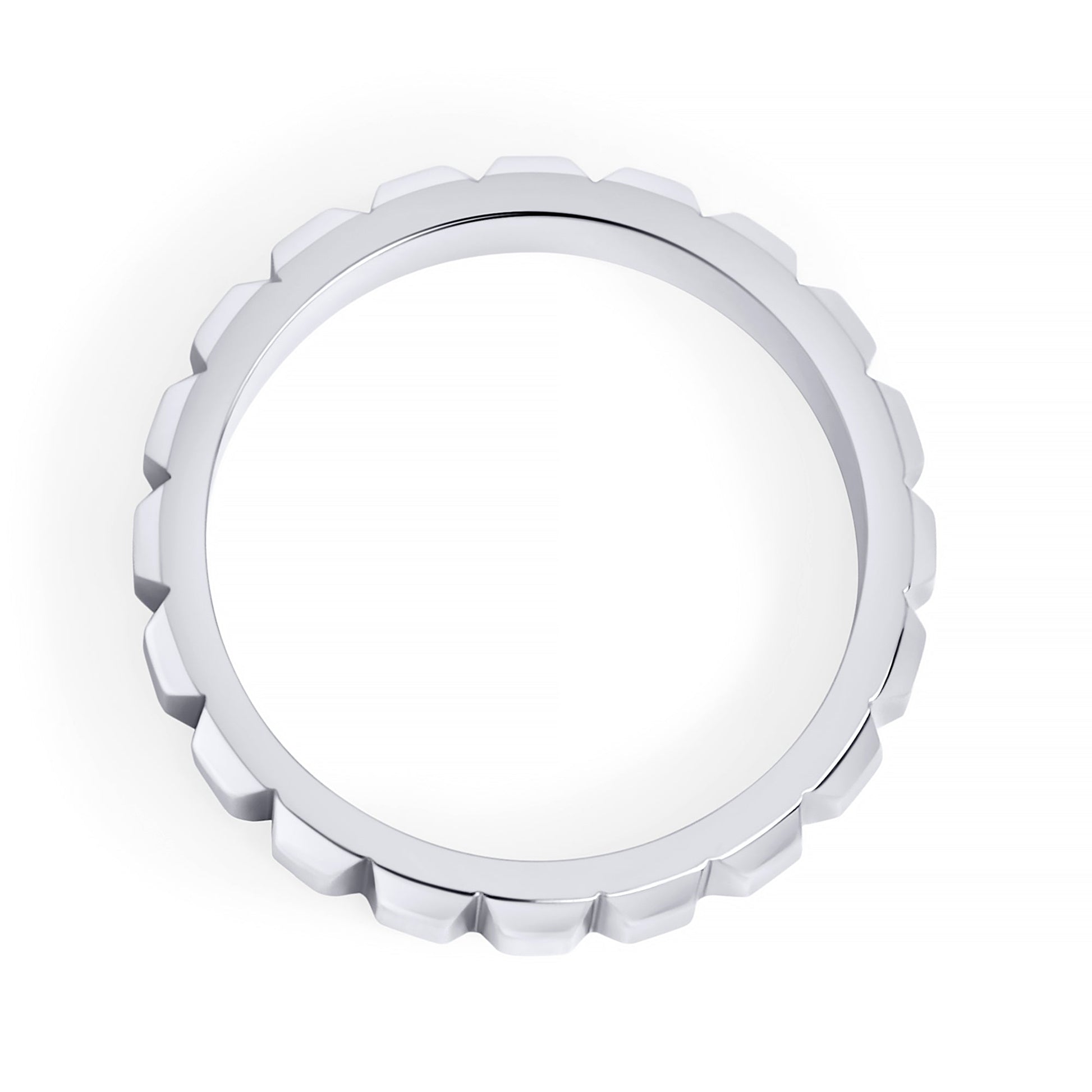 Waterproof silver embossed cube stainless steel ring MIAJWL bague argent embossée acier inoxydable à l'épreuve de l'eau Mia Bijoux