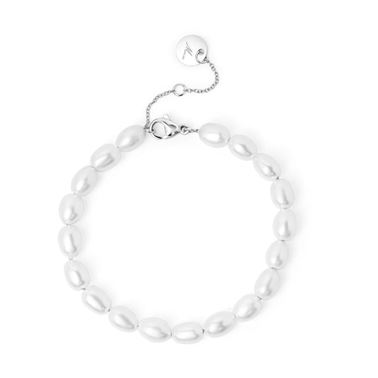 Bracelet de perles en acier inoxydable argent écoresponsable et durable confortable pour la peau MIA bijoux 