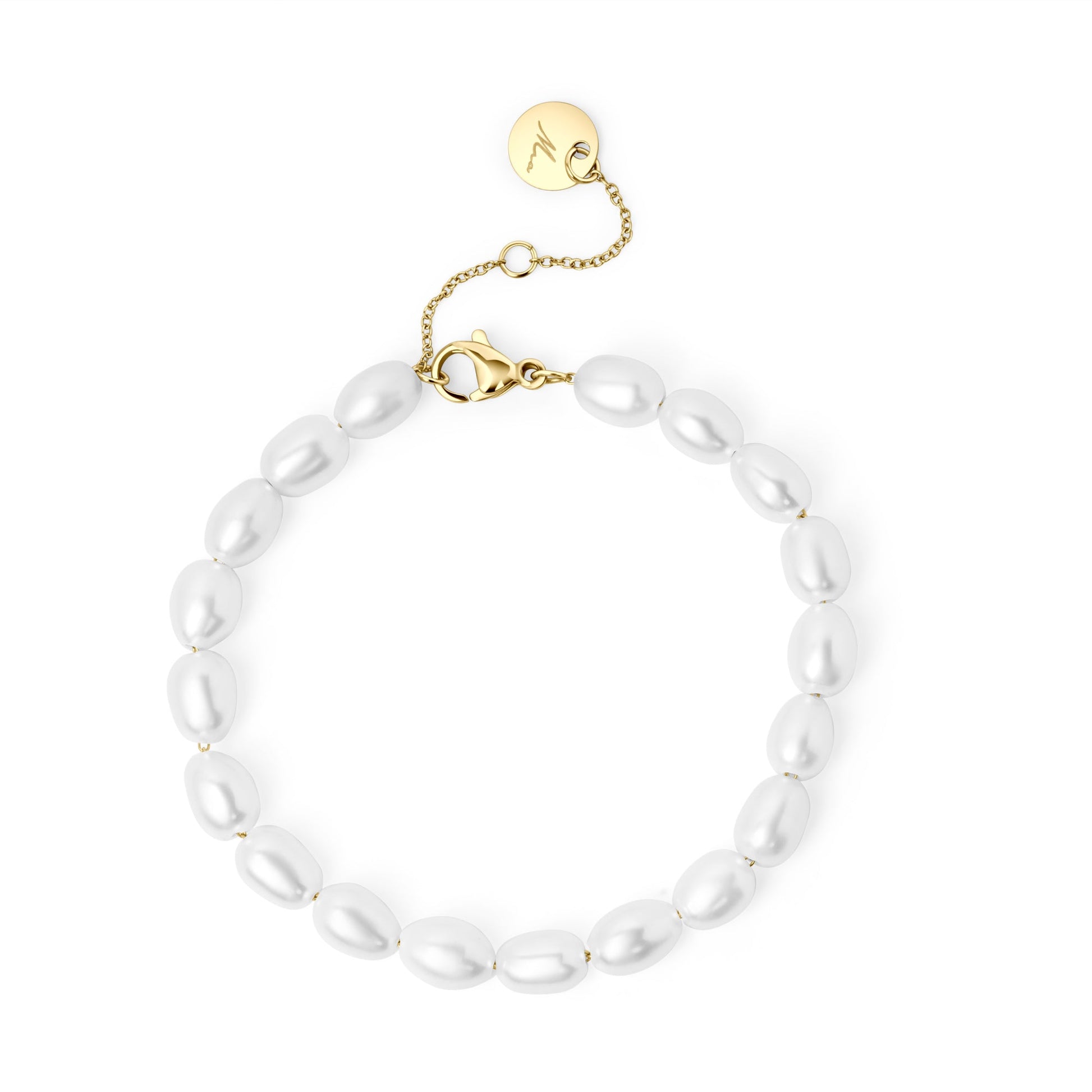 Eco-friendly and durable gold stainless steel pearls bracelet skin-friendly MIA jewelry