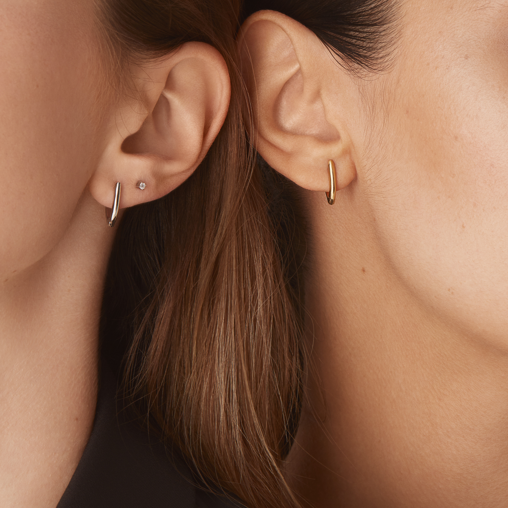 Geometric small hoop earrings stainless Steel made to last for sensitive skin non toxic to the skin MIA JWL 