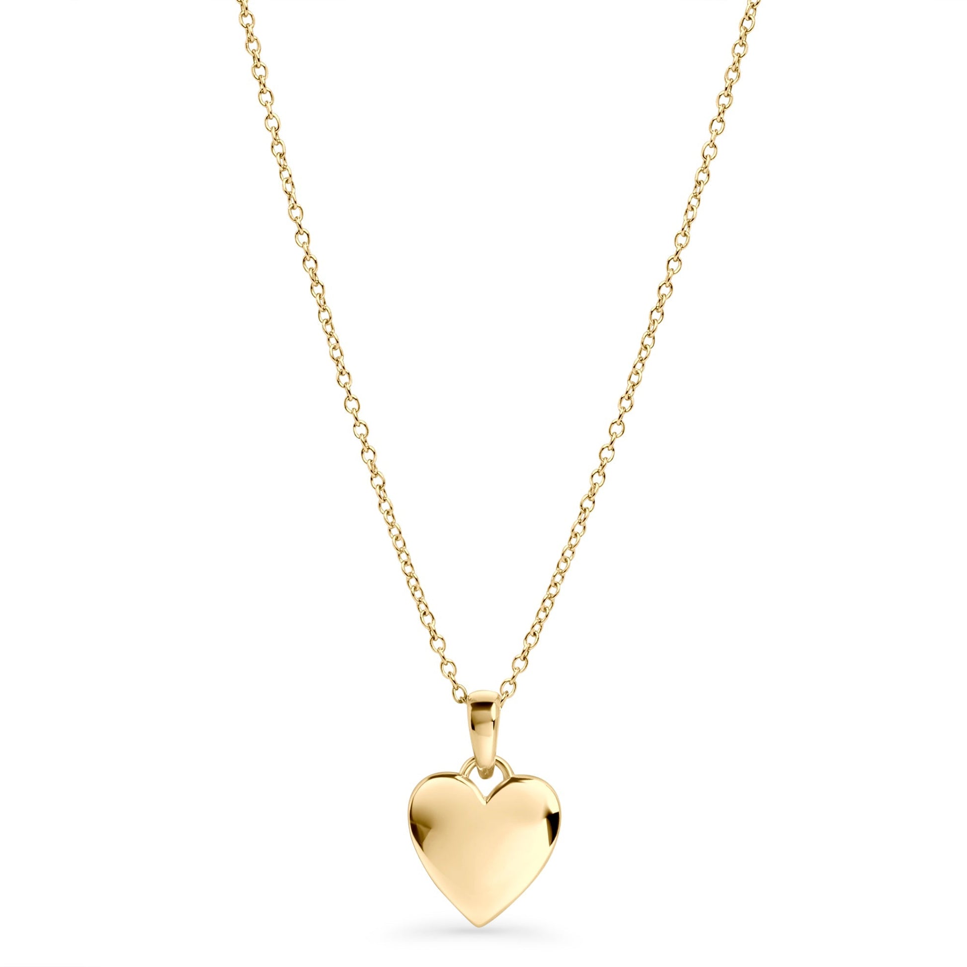 Gold puffed heart necklace stainless steel collier pendentif coeur or acier inoxydable Mia Bijoux