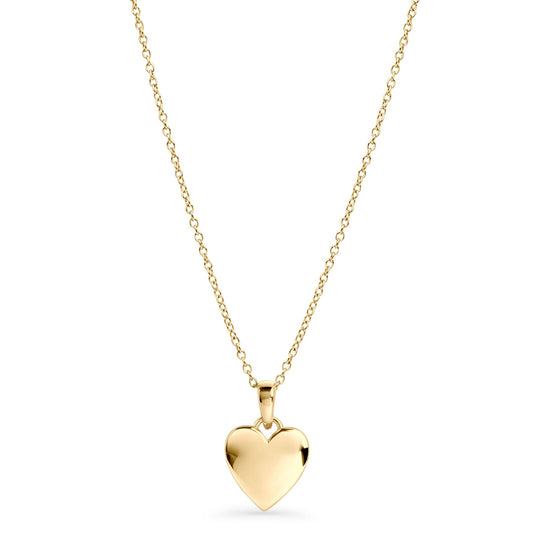 Gold puffed heart necklace stainless steel collier pendentif coeur or acier inoxydable Mia Bijoux