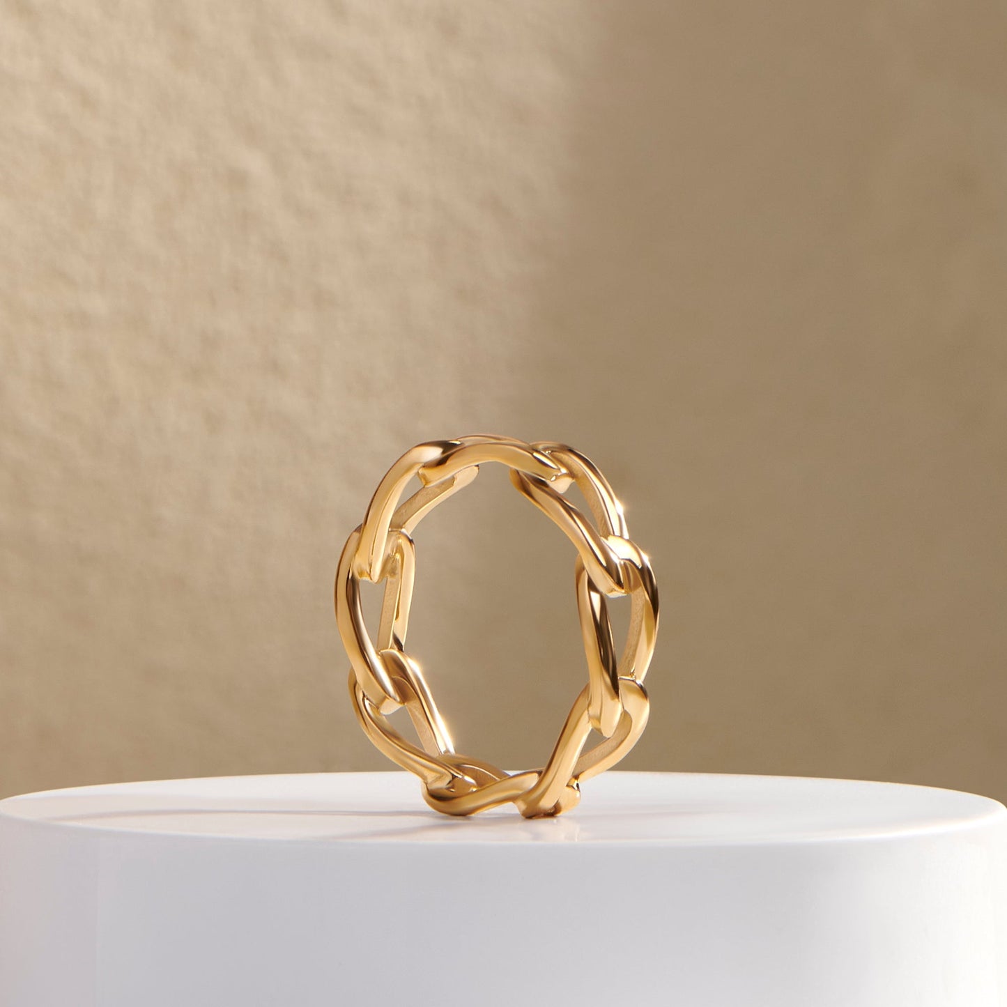 Gold links ring stainless steel bague or mailles acier inoxydable MIAJWL