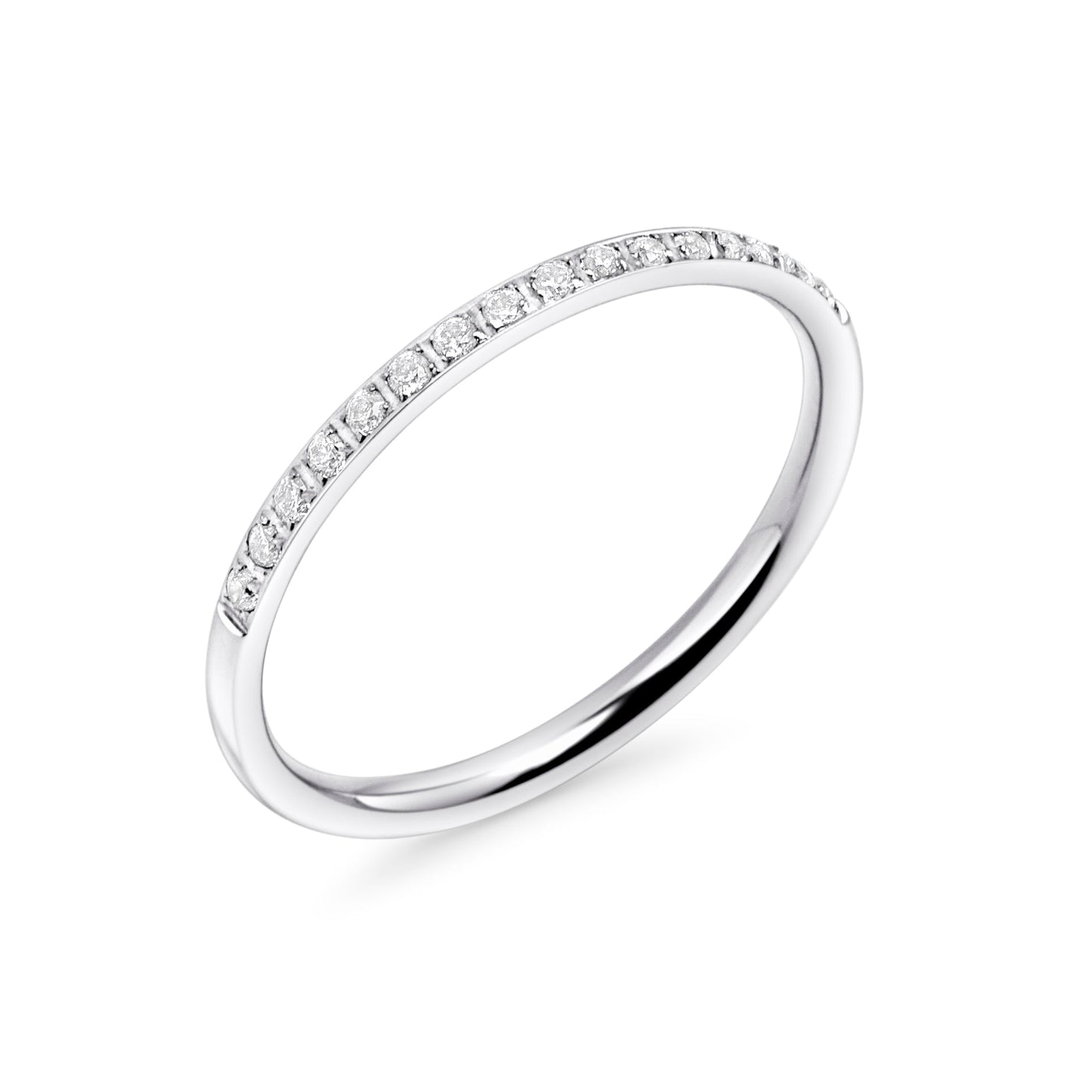 Half Eternity Thin Ring Stainless Steel Bague Jonc Éternité Mince Pierres Acier Inoxydable MIA 
