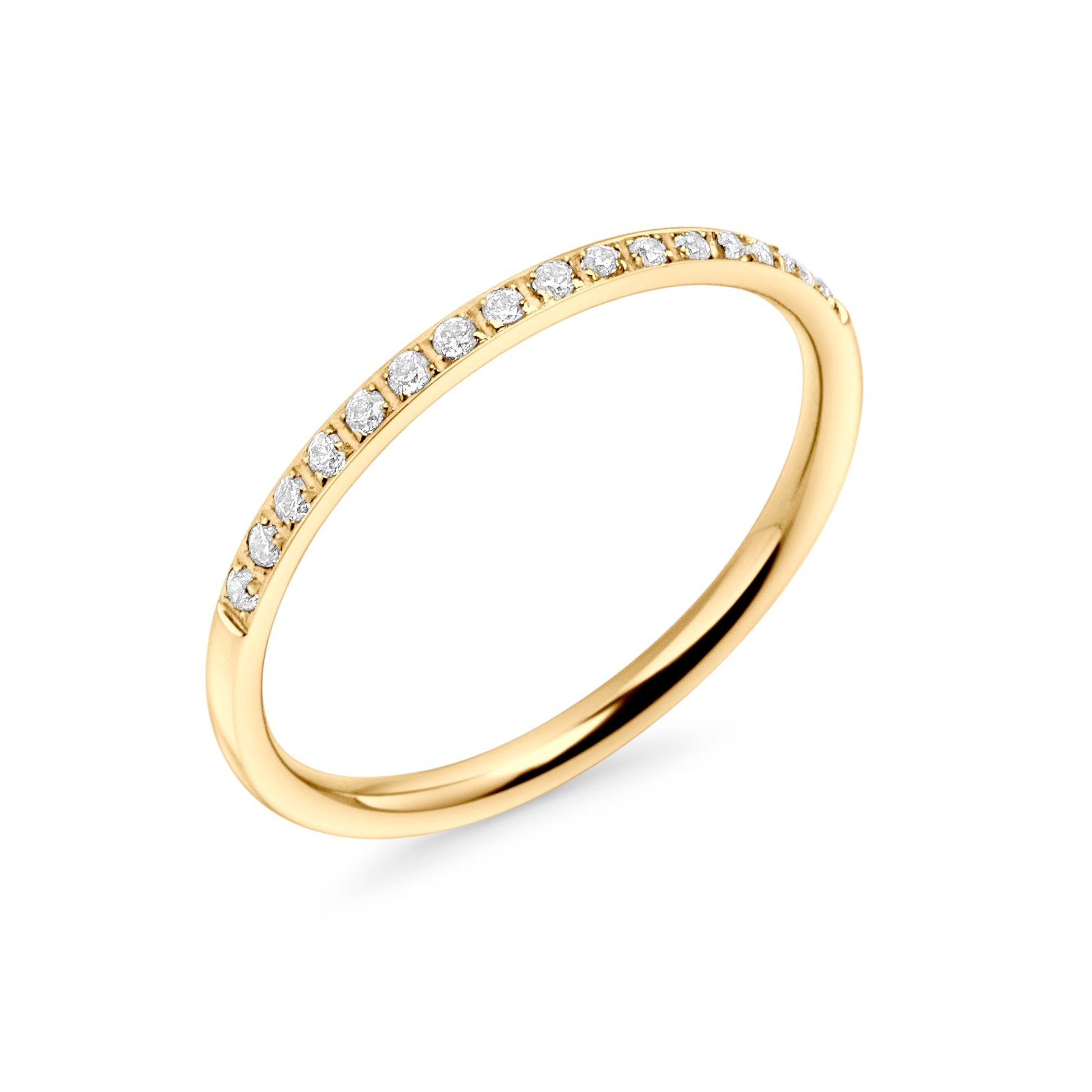 Gold Half Eternity Thin Ring Stainless Steel Bague Jonc Éternité Mince Pierres Acier Inoxydable Or MIA