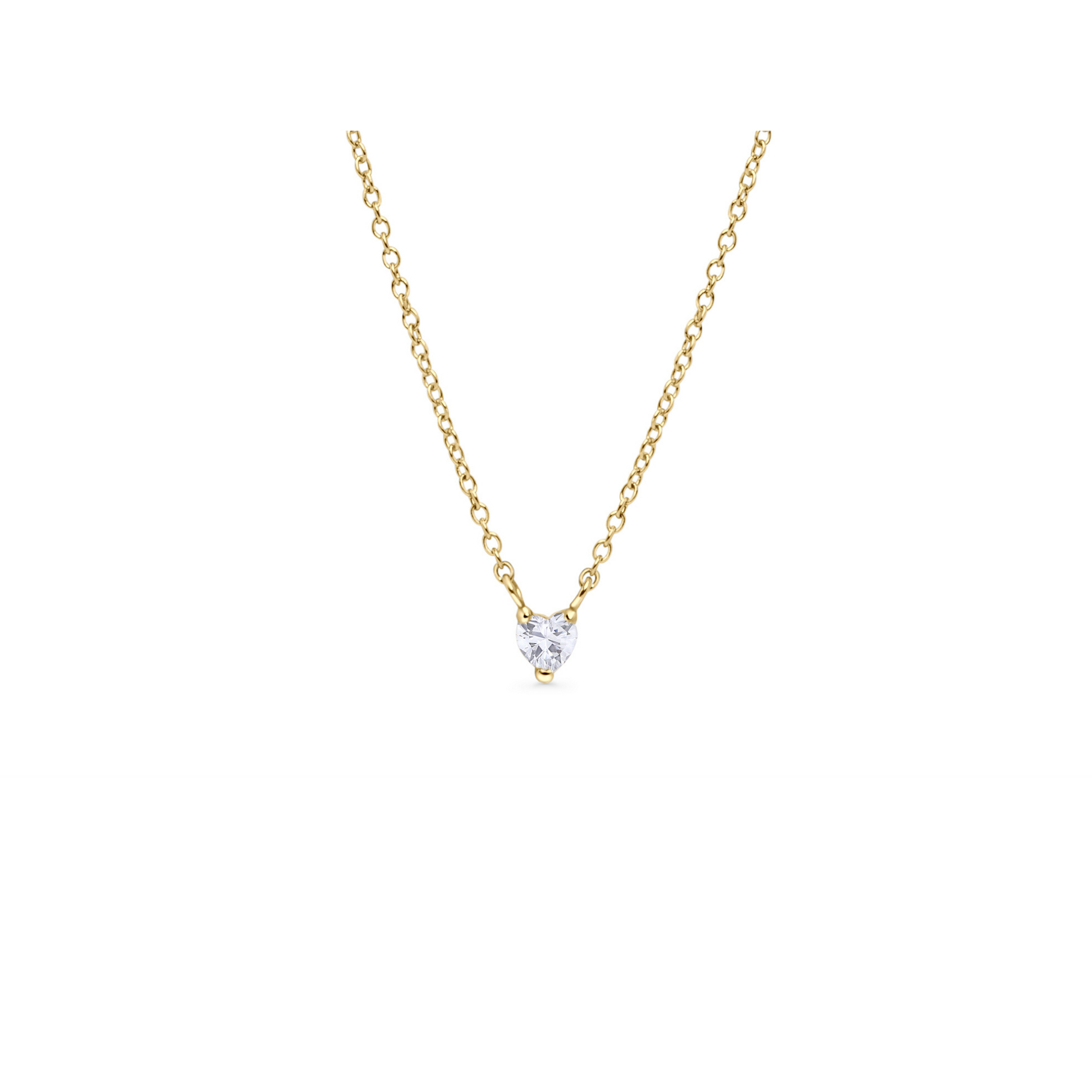 Heart Stone Gold Pendant Necklace Stainless Steel Women Gift MIAJWL