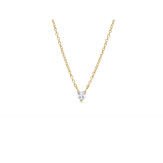 Heart Stone Gold Pendant Necklace Stainless Steel Women Gift MIAJWL