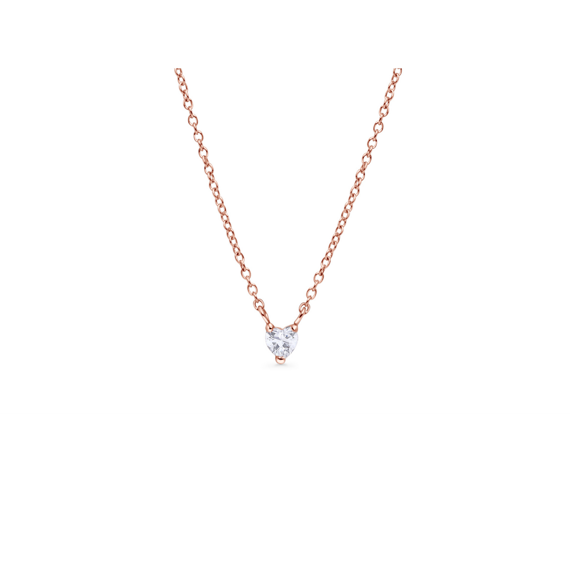 Collier Pendentif Pierre Coeur Or Rose Acier Inox Hypoallergénique MIA BIJOUX