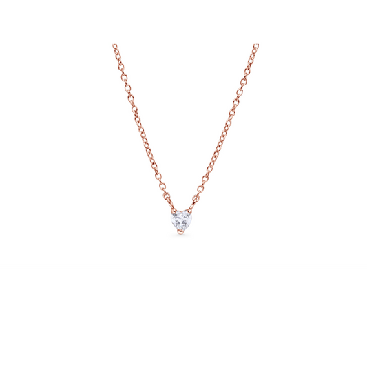 Collier Pendentif Pierre Coeur Or Rose Acier Inox Hypoallergénique MIA BIJOUX