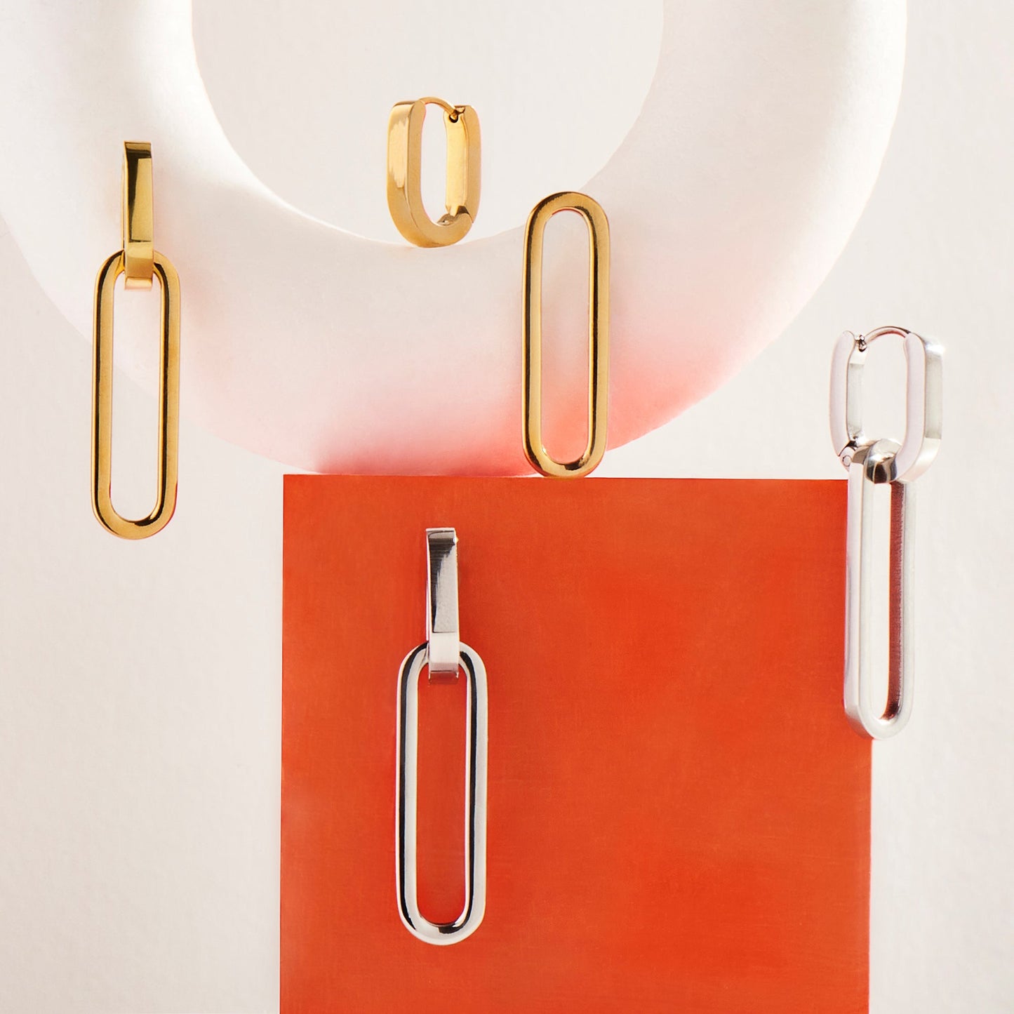 Links convertible pendant earrings stainless steel gold silver boucles oreilles pendantes mailles acier inoxydable or argent MIAJWL