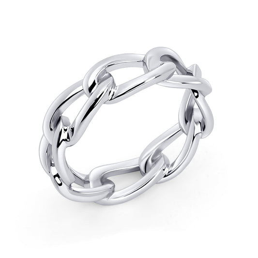 chain link allergy free stainless steel ring MIAJWL bague maille chaîne acier inoxydable aucune allergie Mia Bijoux