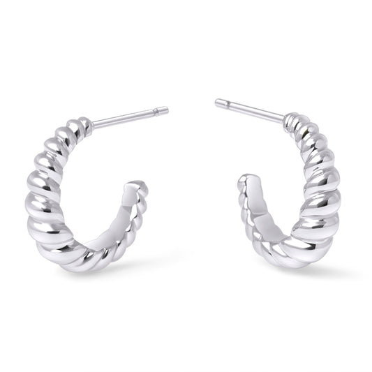 Boucles anneaux d'oreilles croissant medium acier grade chirurgical aucune allergie Mia Bijoux