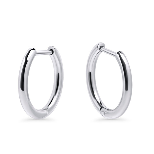 Medium stainless steel straight pin waterproof hoops MIAJWL Boucles d'oreilles anneaux moyens acier inox à l'épreuve de l'eau Mia Bijoux