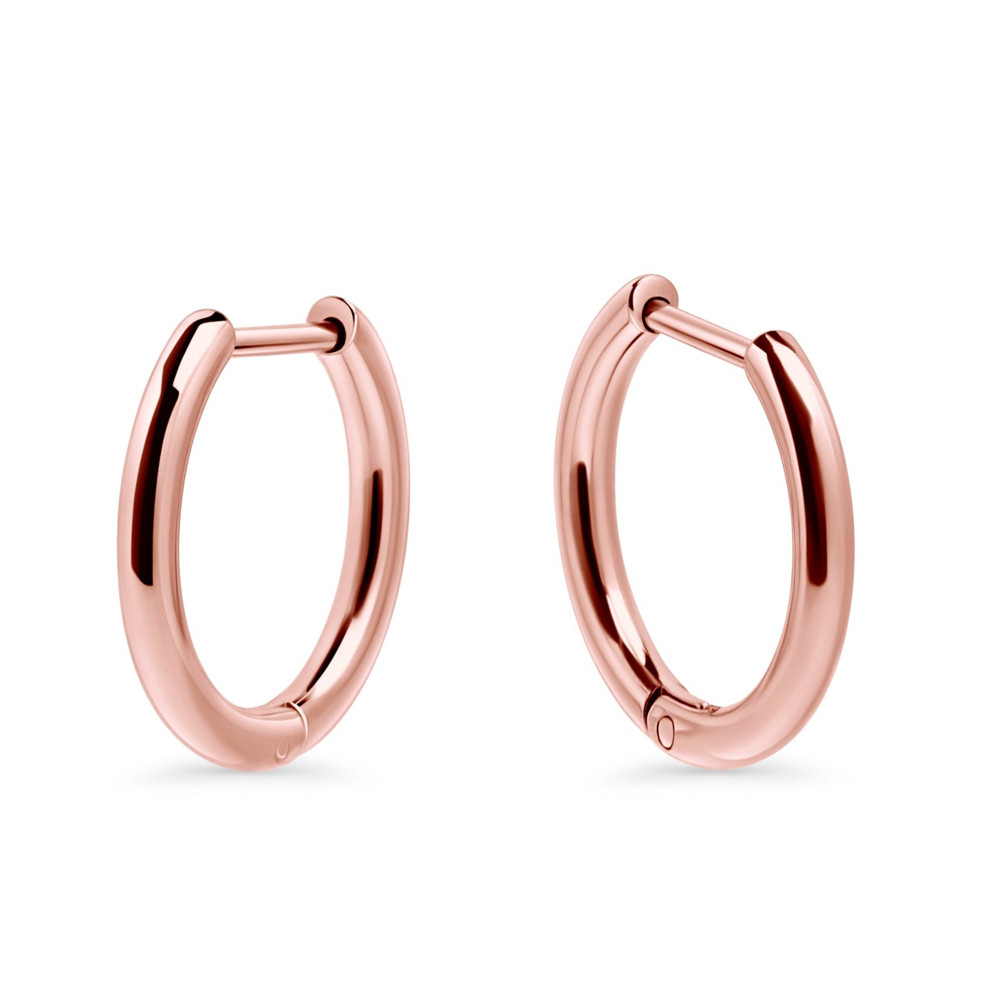 rosegold sustainable steel safe for skin medium classic hoops MIAJWL Boucles d'oreilles anneaux moyennes inox or rose sans danger pour la peau Mia Bijoux