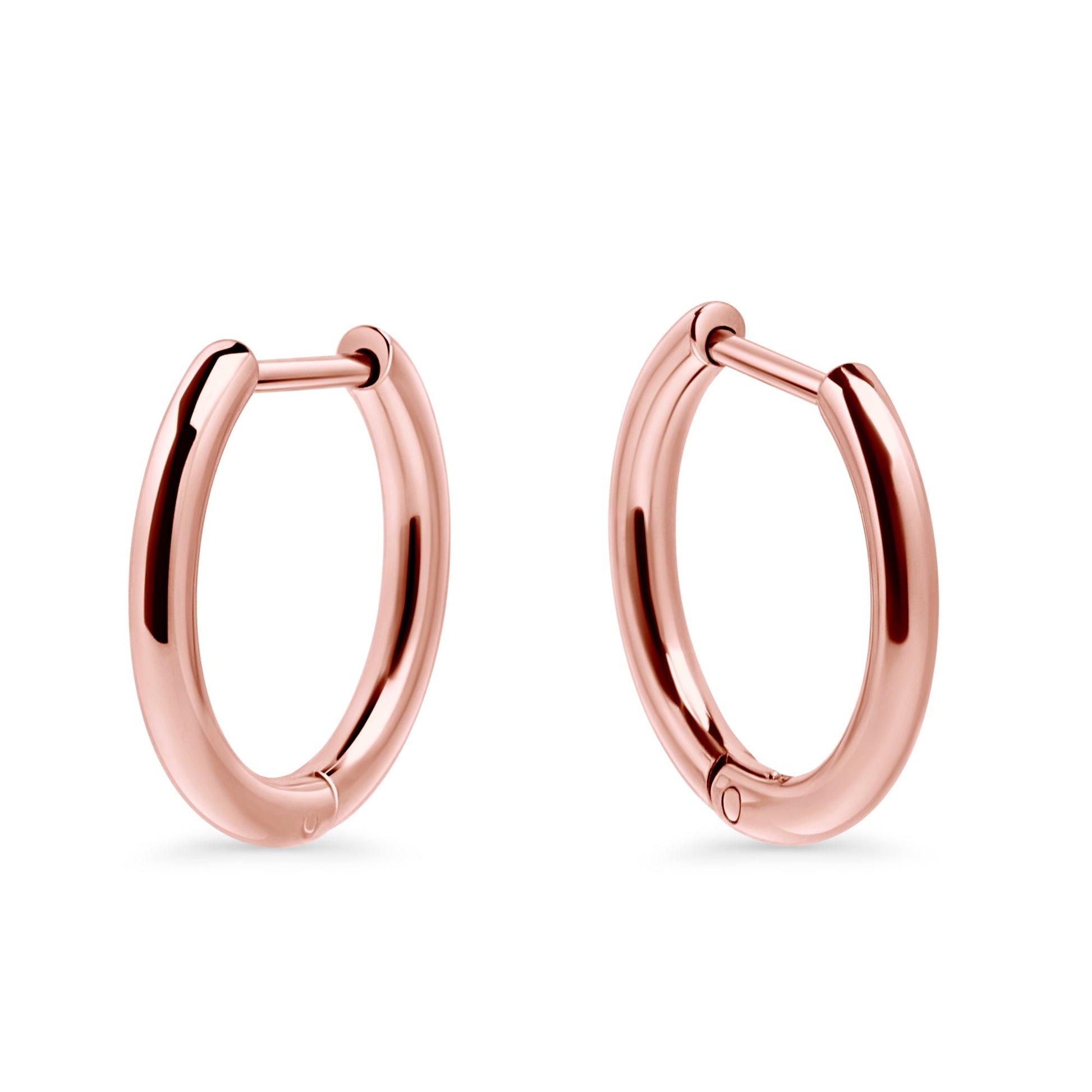 rosegold sustainable steel safe for skin medium classic hoops MIAJWL Boucles d'oreilles anneaux moyennes inox or rose sans danger pour la peau Mia Bijoux