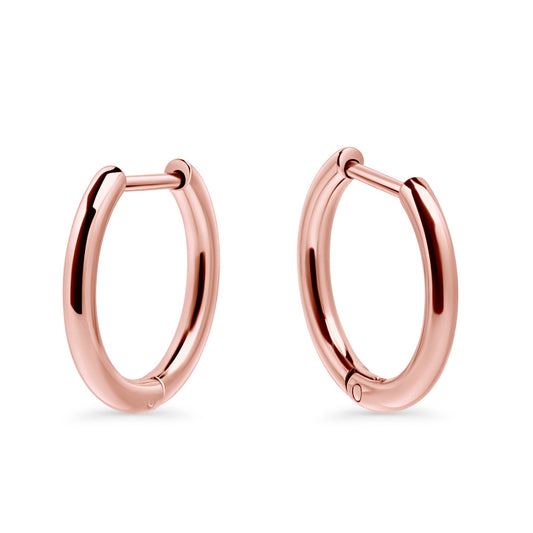 rosegold sustainable steel safe for skin medium classic hoops MIAJWL Boucles d'oreilles anneaux moyennes inox or rose sans danger pour la peau Mia Bijoux