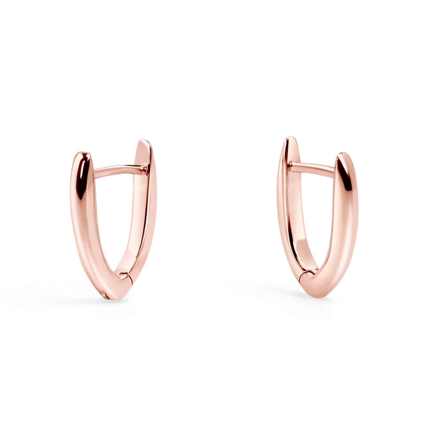Minimal geometric hoop earring stainless steel waterproof tarnish free rose gold MIA JWL