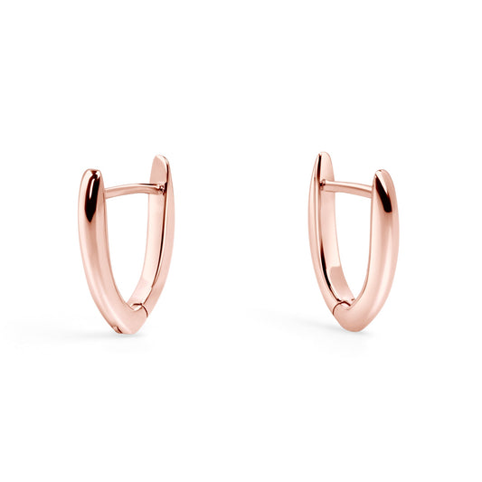 Minimal geometric hoop earring stainless steel waterproof tarnish free rose gold MIA JWL