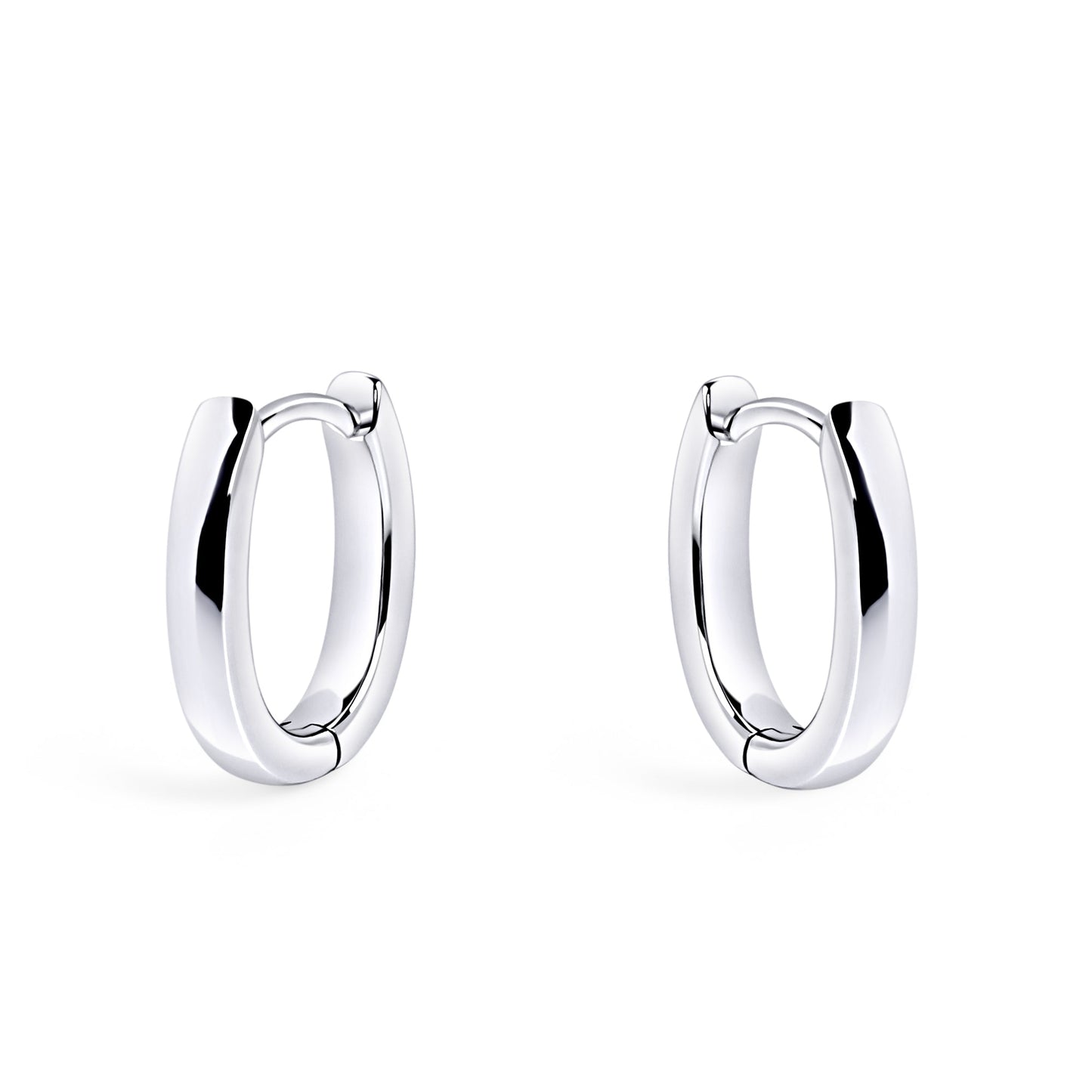 Minimal oval hoop earrings stainless steel silver safe for skin comfortable lightweight MIA JWL