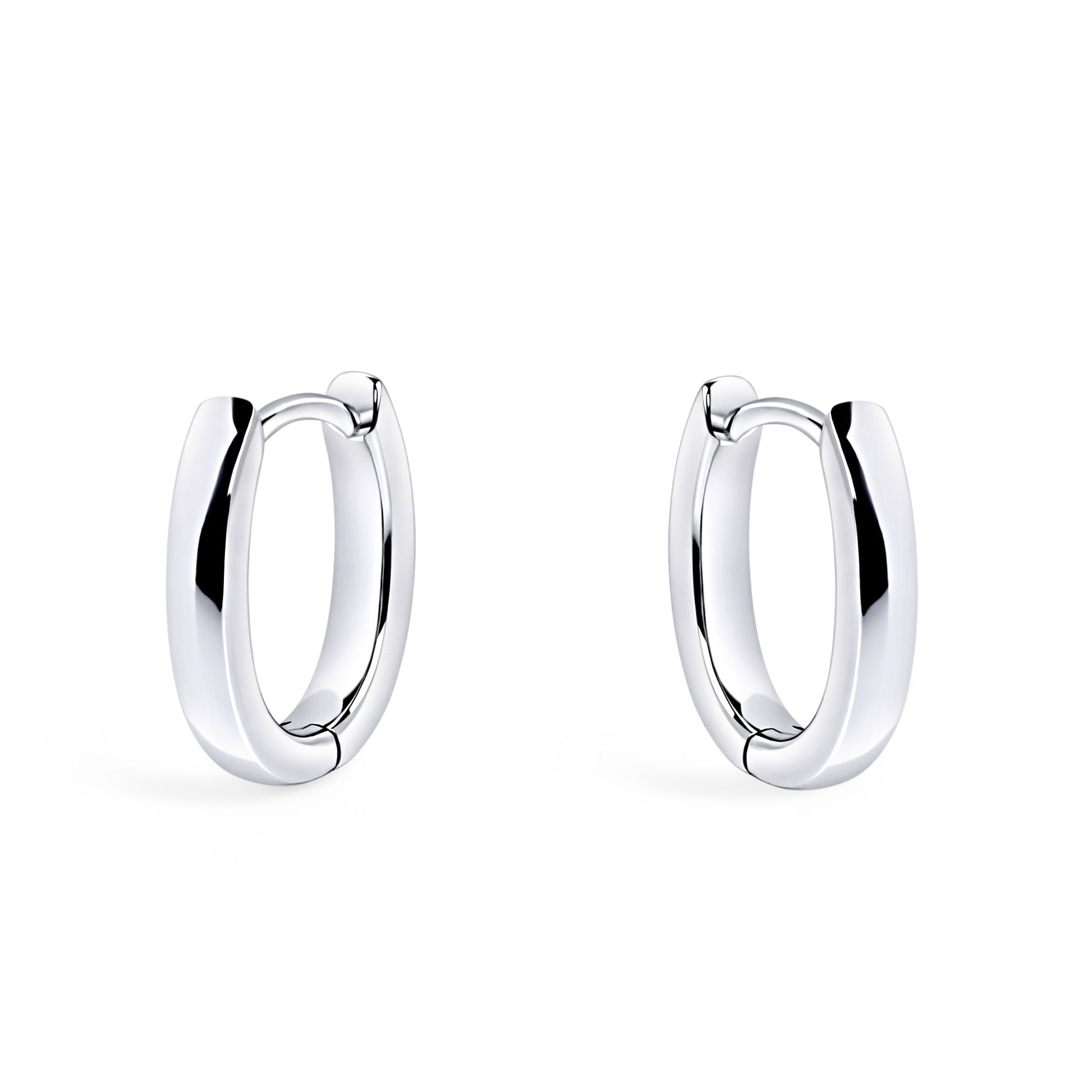 Minimal oval hoop earrings stainless steel silver safe for skin comfortable lightweight MIA JWL