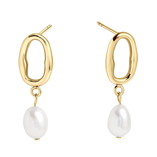    Organic_fresh_pearl_pendant_earrings_stainless_steel_boucles_oreilles_vrais_perles_pendantes_acier_inoxydable