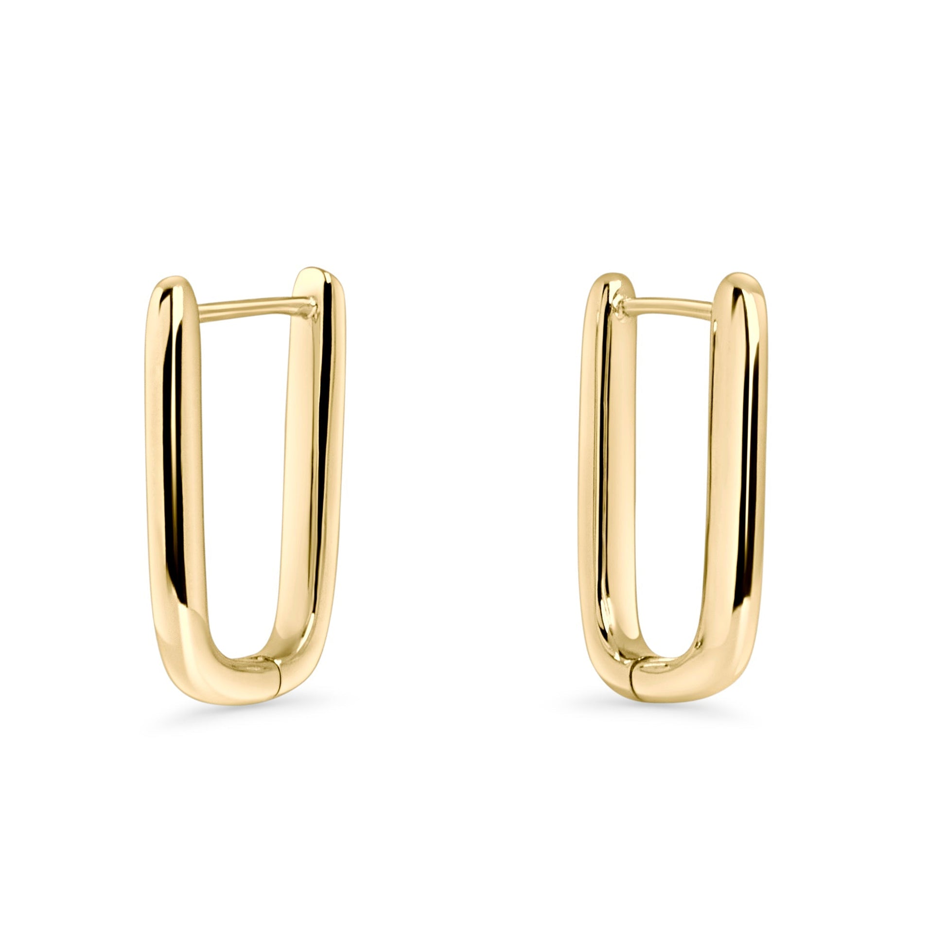 Oval minimal hoop earrings gold stainless steel anneaux minimalistes ovales acier inoxydable or MIA